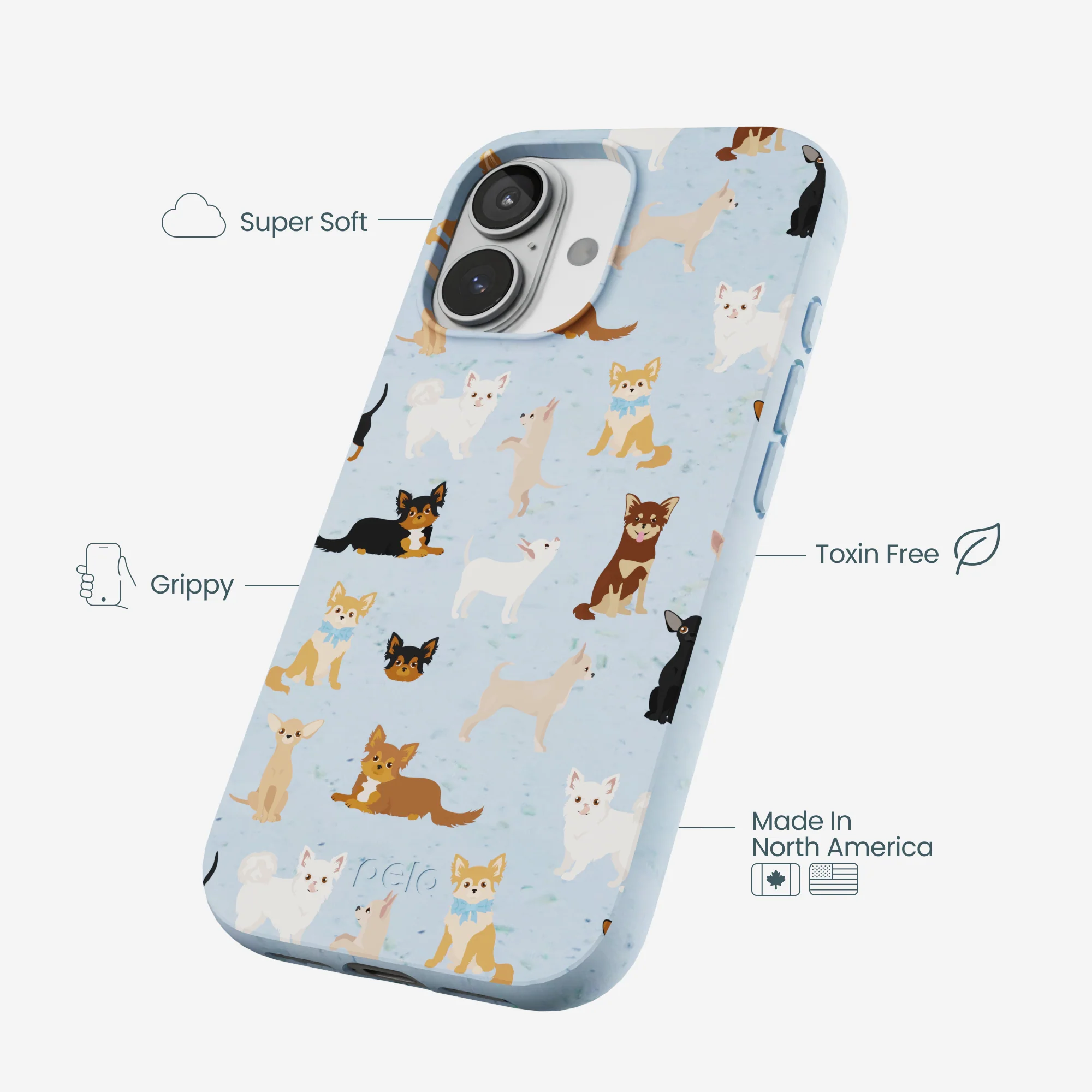 Powder Blue Chihuahua Charms iPhone 17 Case - Image 4