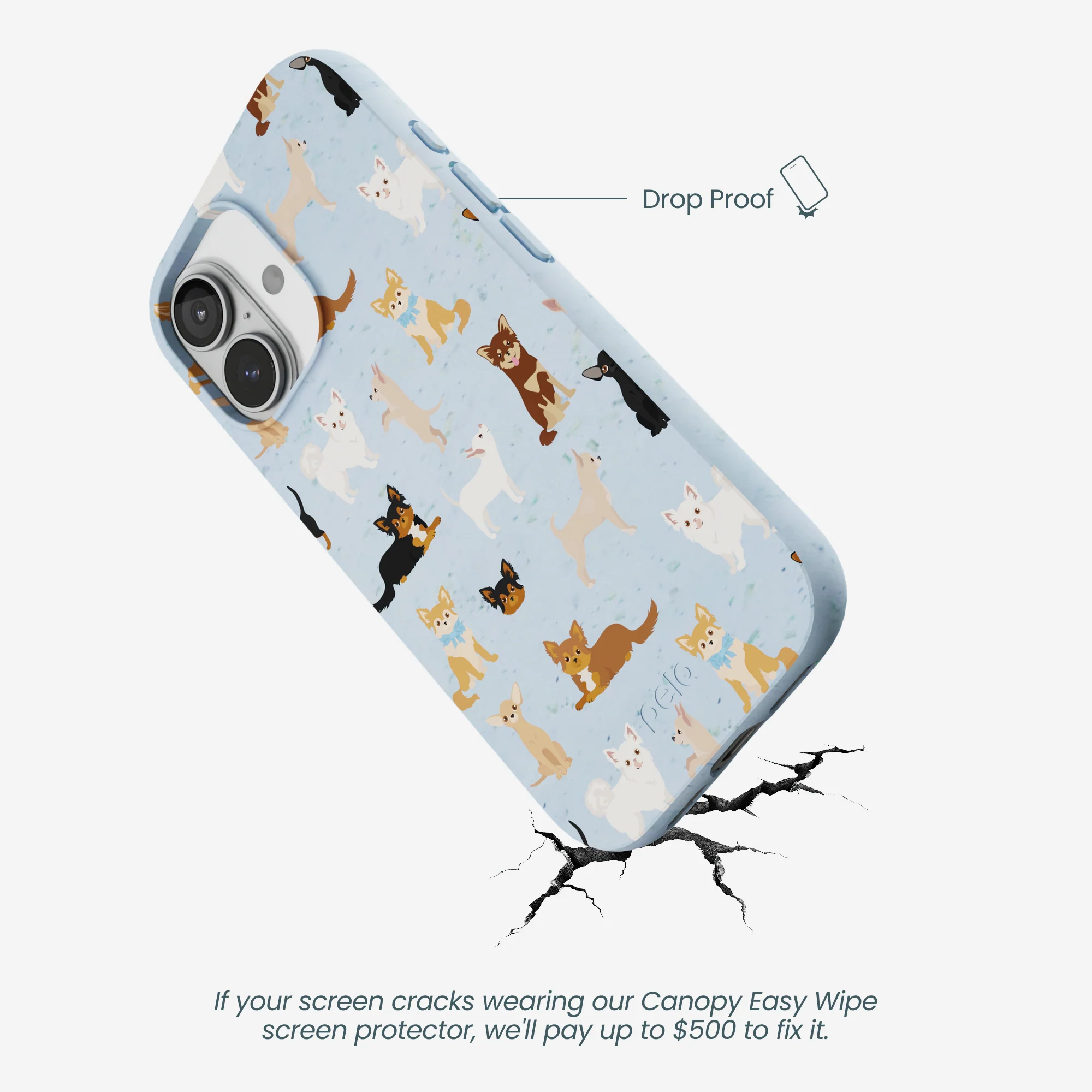 Powder Blue Chihuahua Charms iPhone 17 Case - Image 5