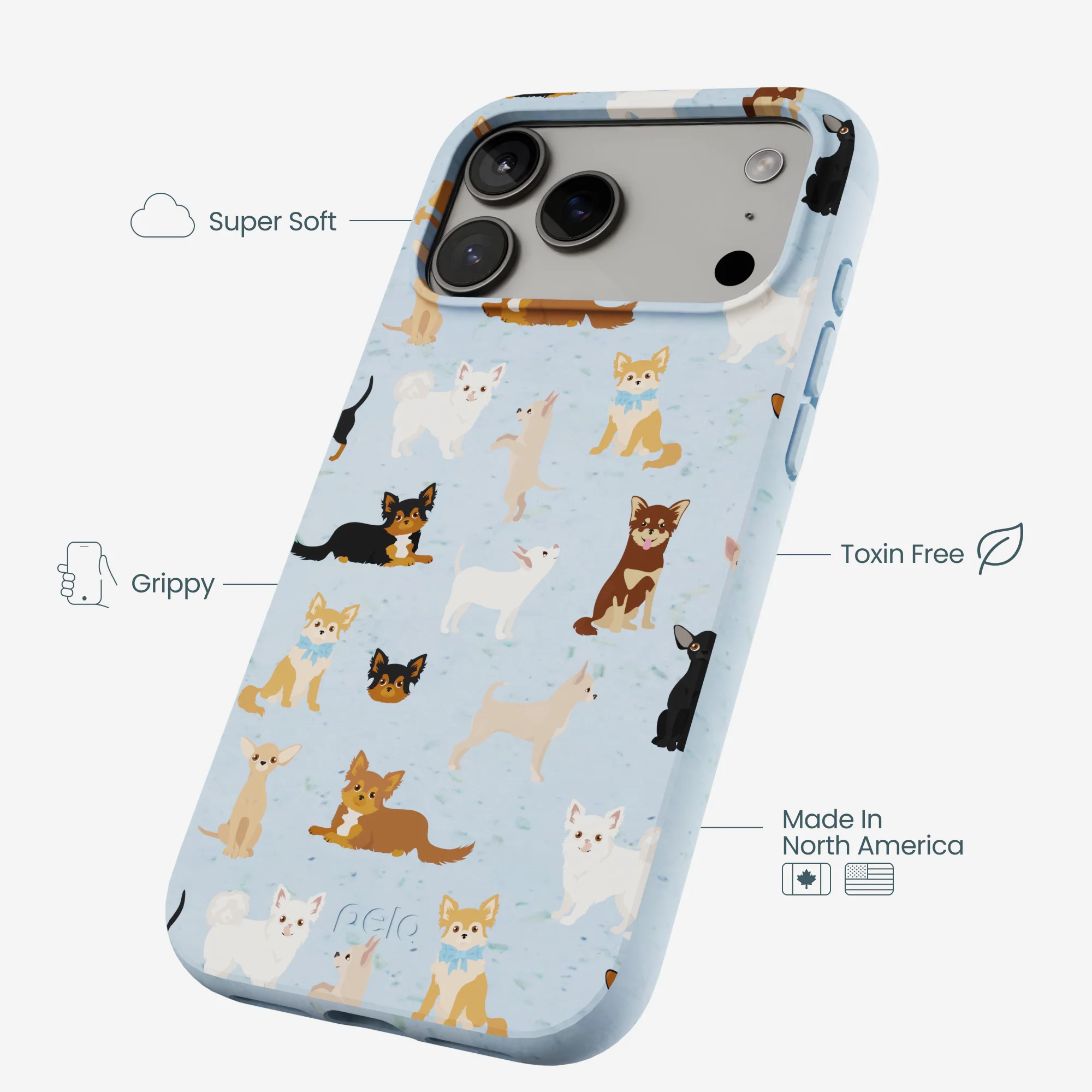 Powder Blue Chihuahua Charms iPhone 17 Pro Max Case - Image 4
