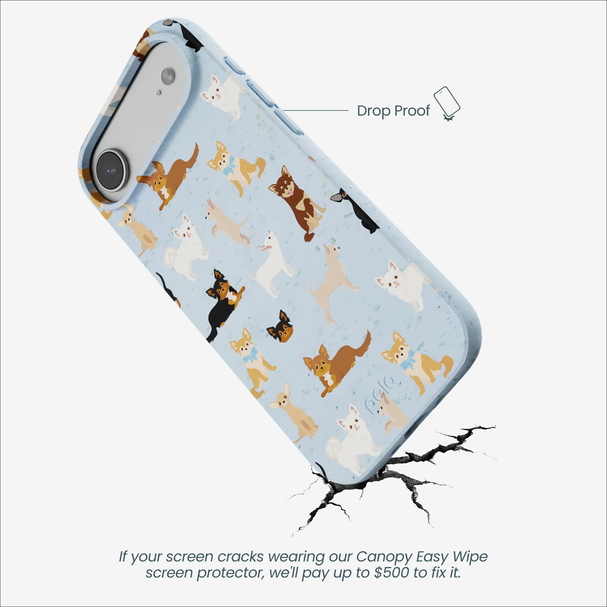 Powder Blue Chihuahua Charms iPhone Air Case - Image 5