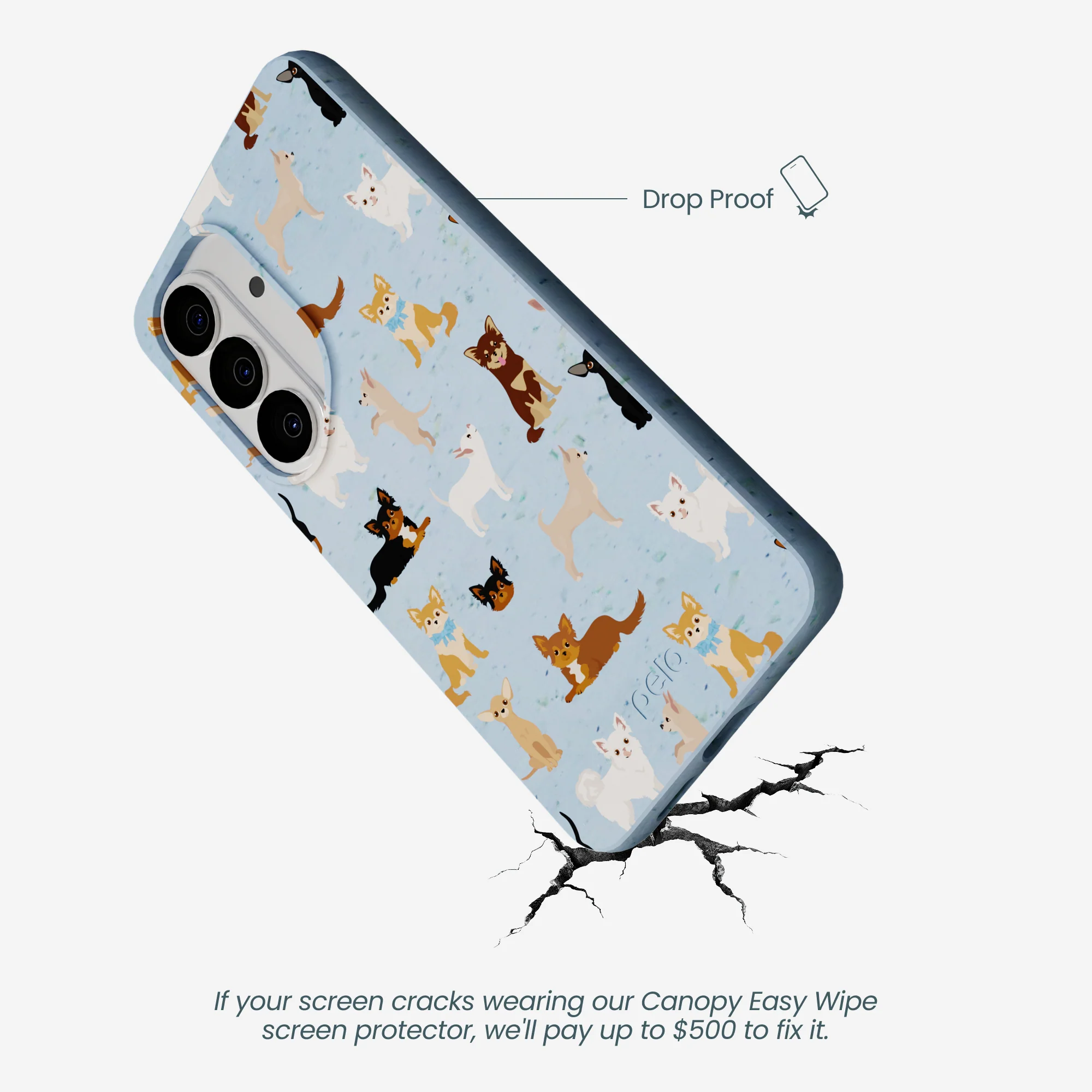 Powder Blue Chihuahua Charms Samsung Galaxy S26 Case - Image 4