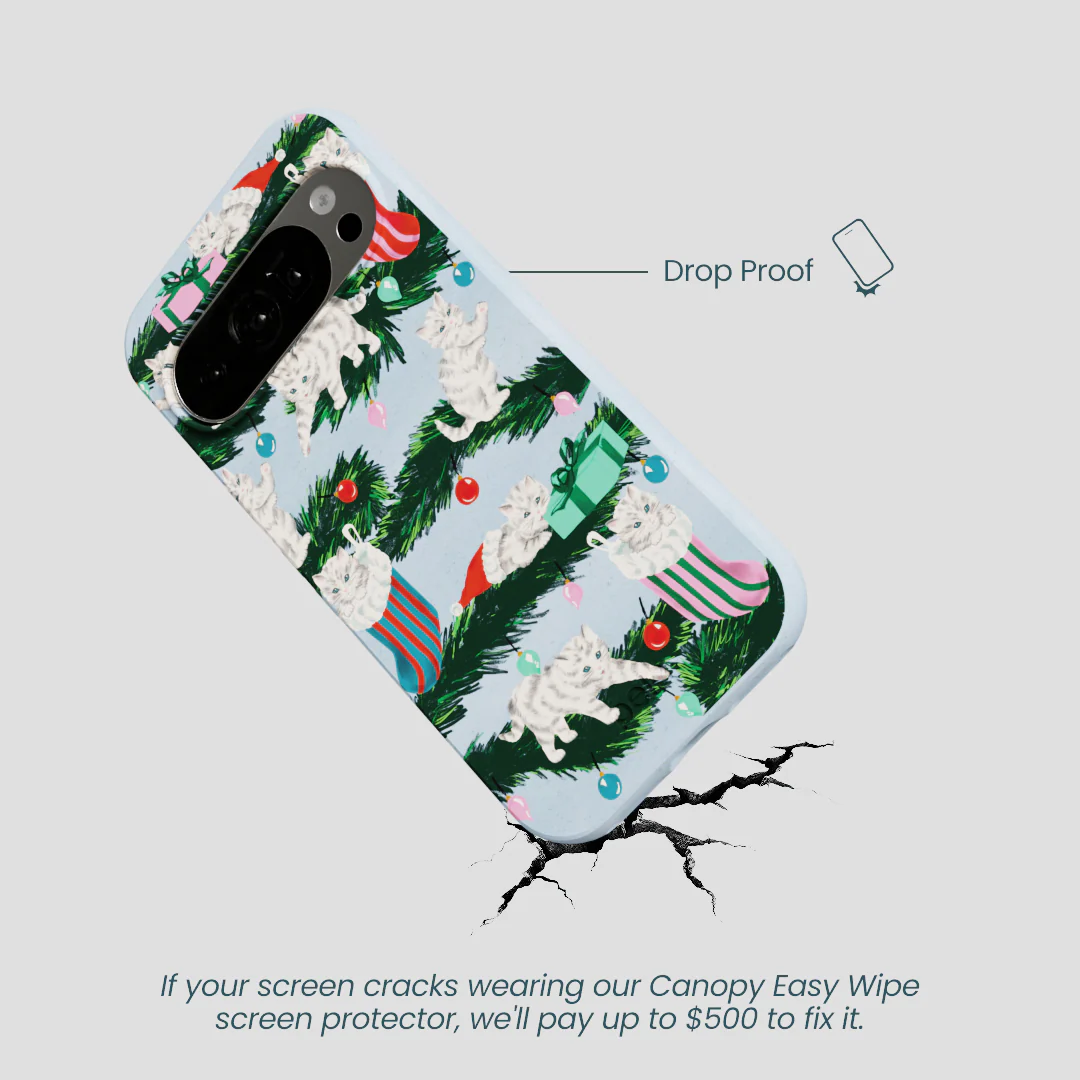 Powder Blue Christmas Kittens Google Pixel 10/10 Pro Case - Image 5