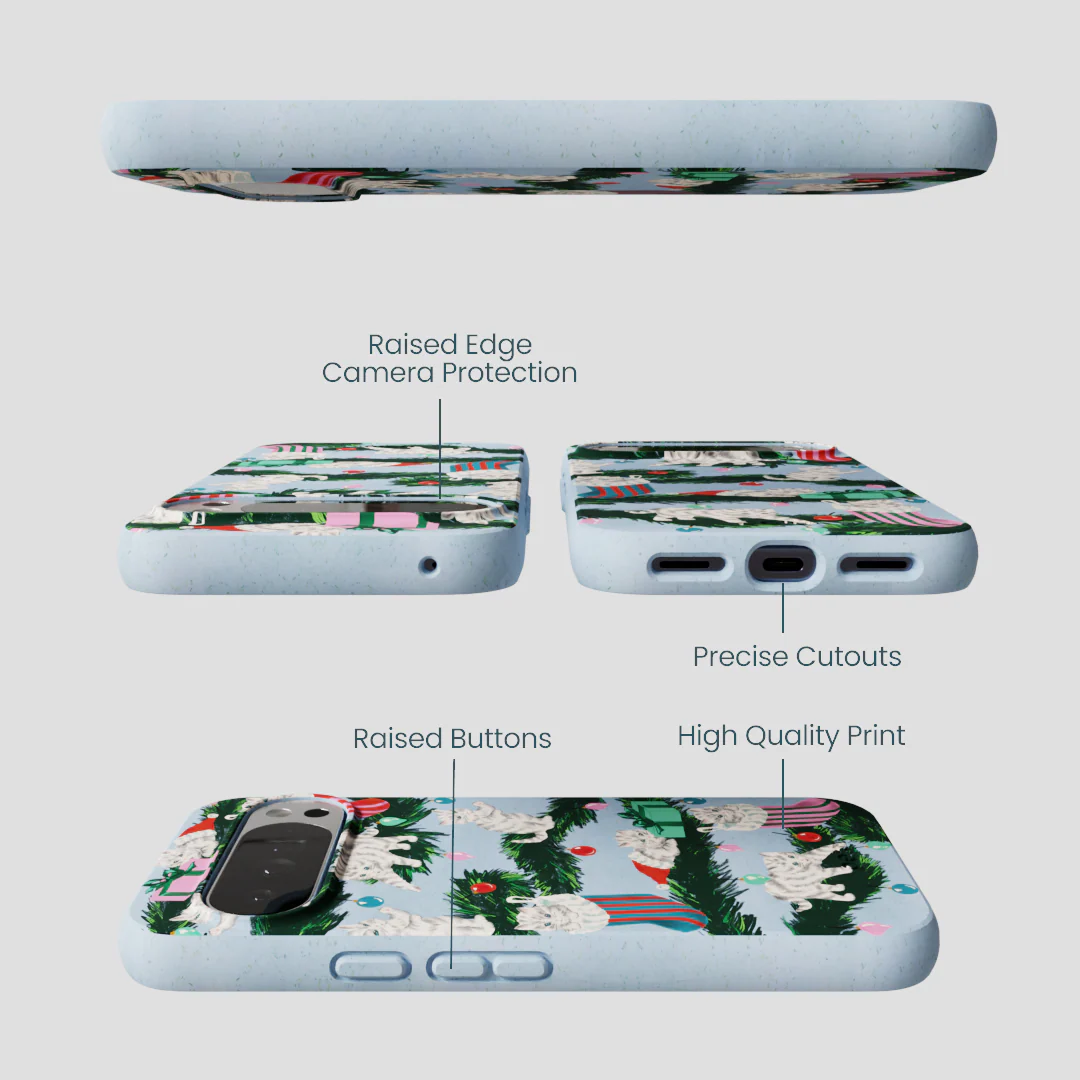 Powder Blue Christmas Kittens Google Pixel 10 Pro XL Case - Image 3