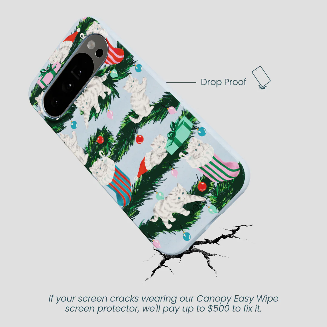 Powder Blue Christmas Kittens Google Pixel 10 Pro XL Case - Image 5