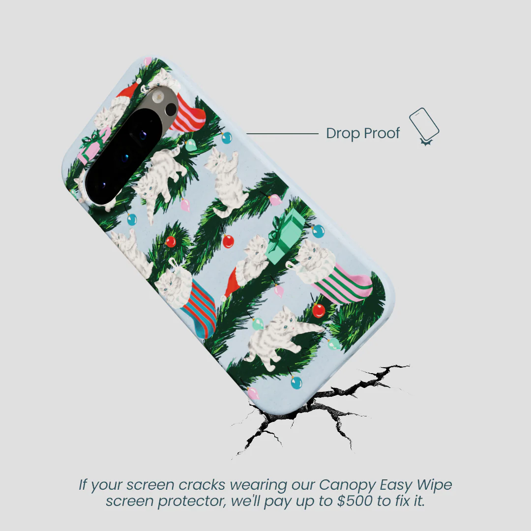 Powder Blue Christmas Kittens Google Pixel 9/9 Pro Case - Image 5