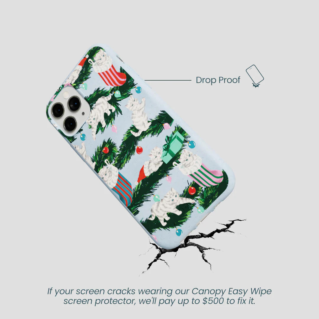Powder Blue Christmas Kittens iPhone 11 Pro Case - Image 5