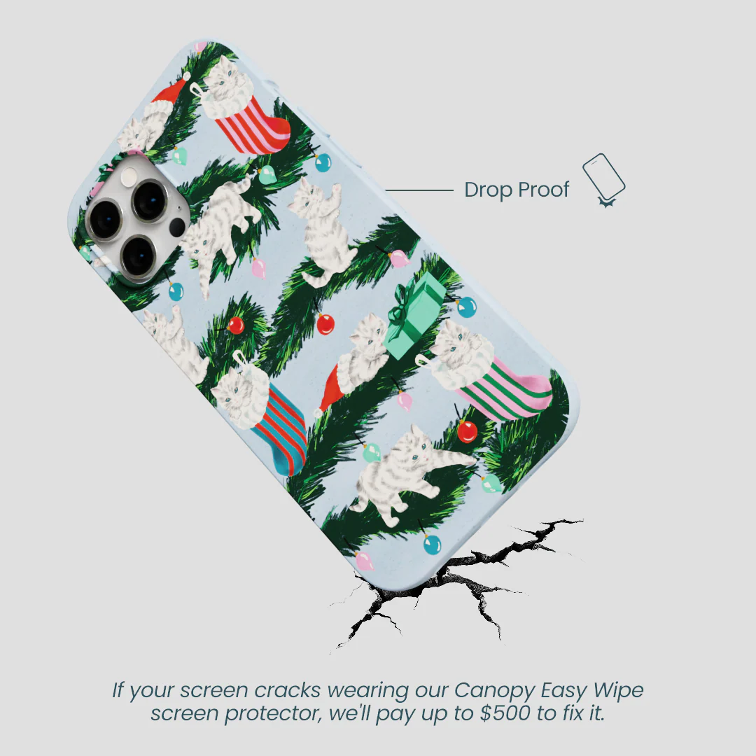 Powder Blue Christmas Kittens iPhone 12 Pro Max Case - Image 5