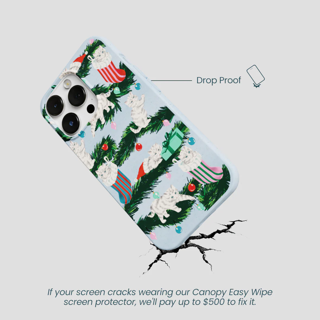 Powder Blue Christmas Kittens iPhone 13 Pro Case - Image 5