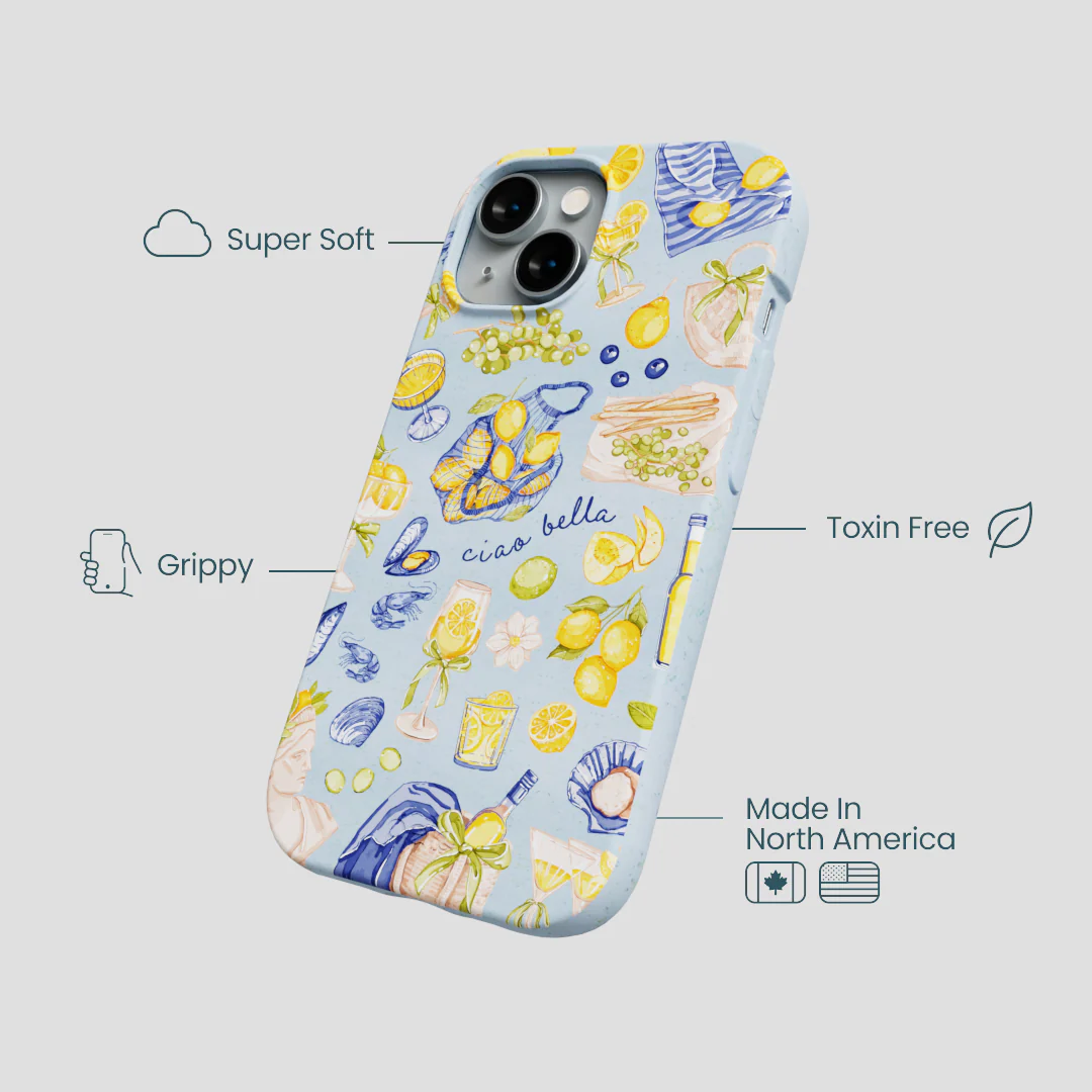 Powder Blue Ciao Bella iPhone 14 Case - Image 4