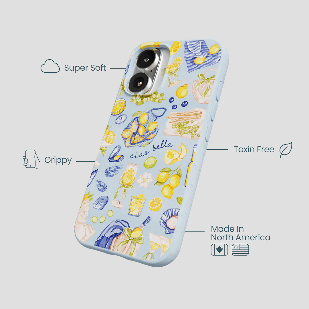 Powder Blue Ciao Bella iPhone 16 Case - Image 4