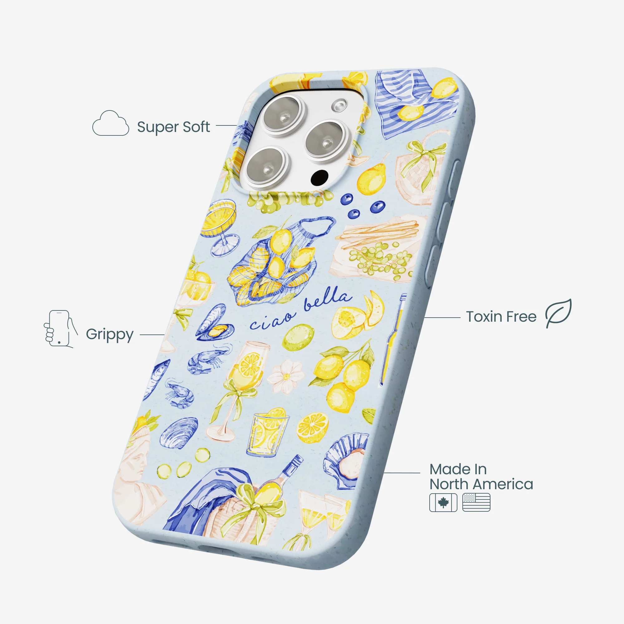 Powder Blue Ciao Bella iPhone 16 Pro Max Case - Image 4