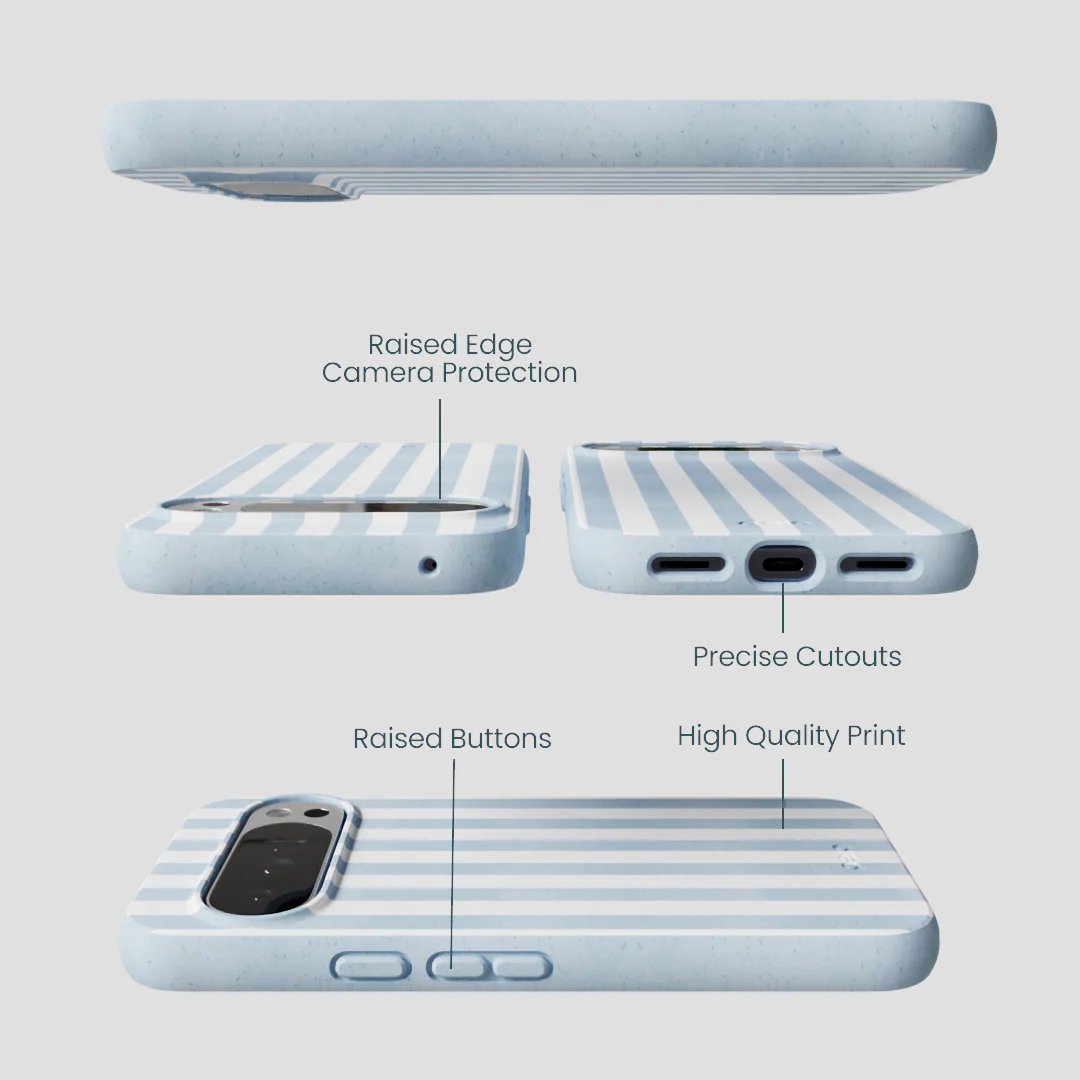 Powder Blue Cloud Stripes Google Pixel 10 Pro XL Case - Image 3