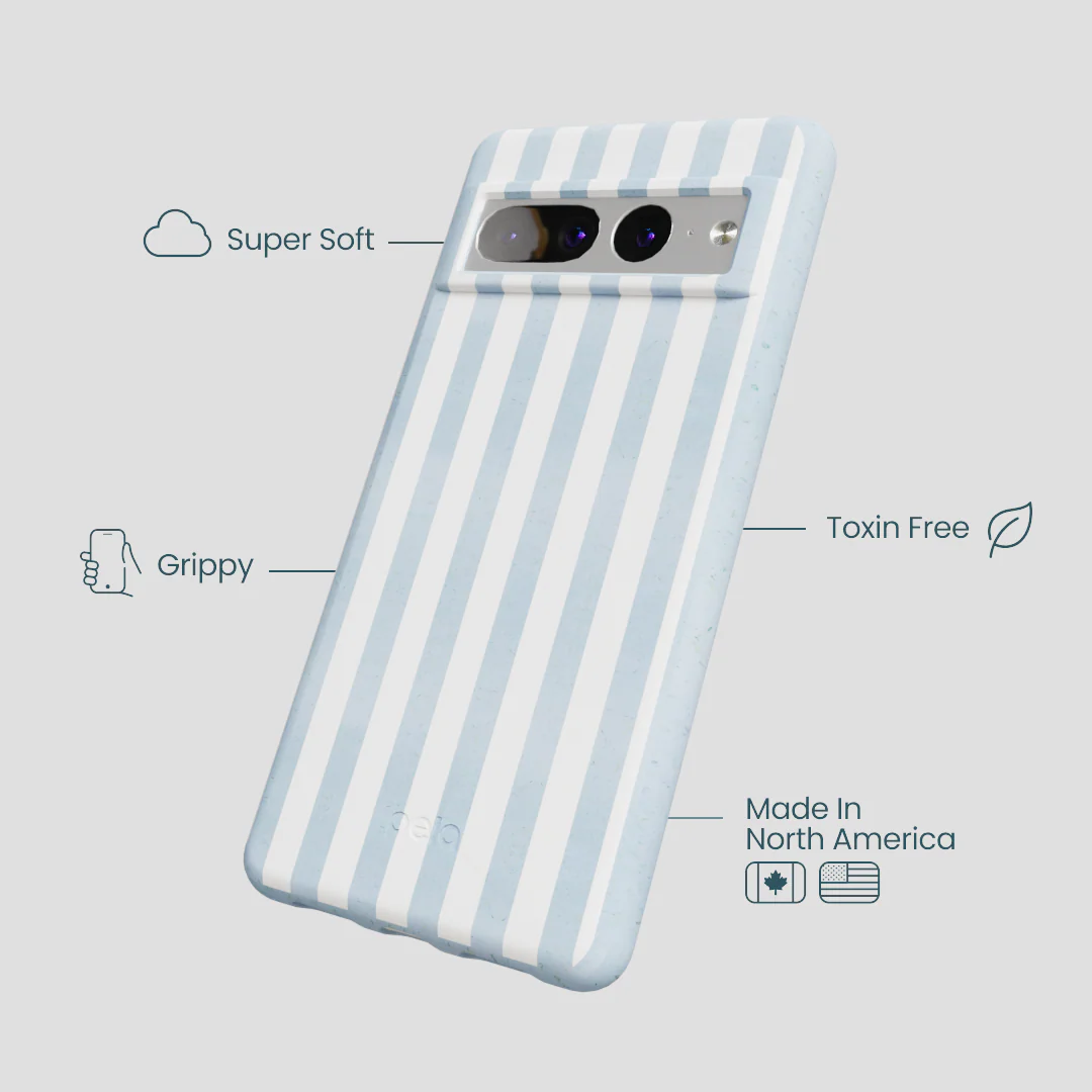 Powder Blue Cloud Stripes Google Pixel 7 Pro Case - Image 4