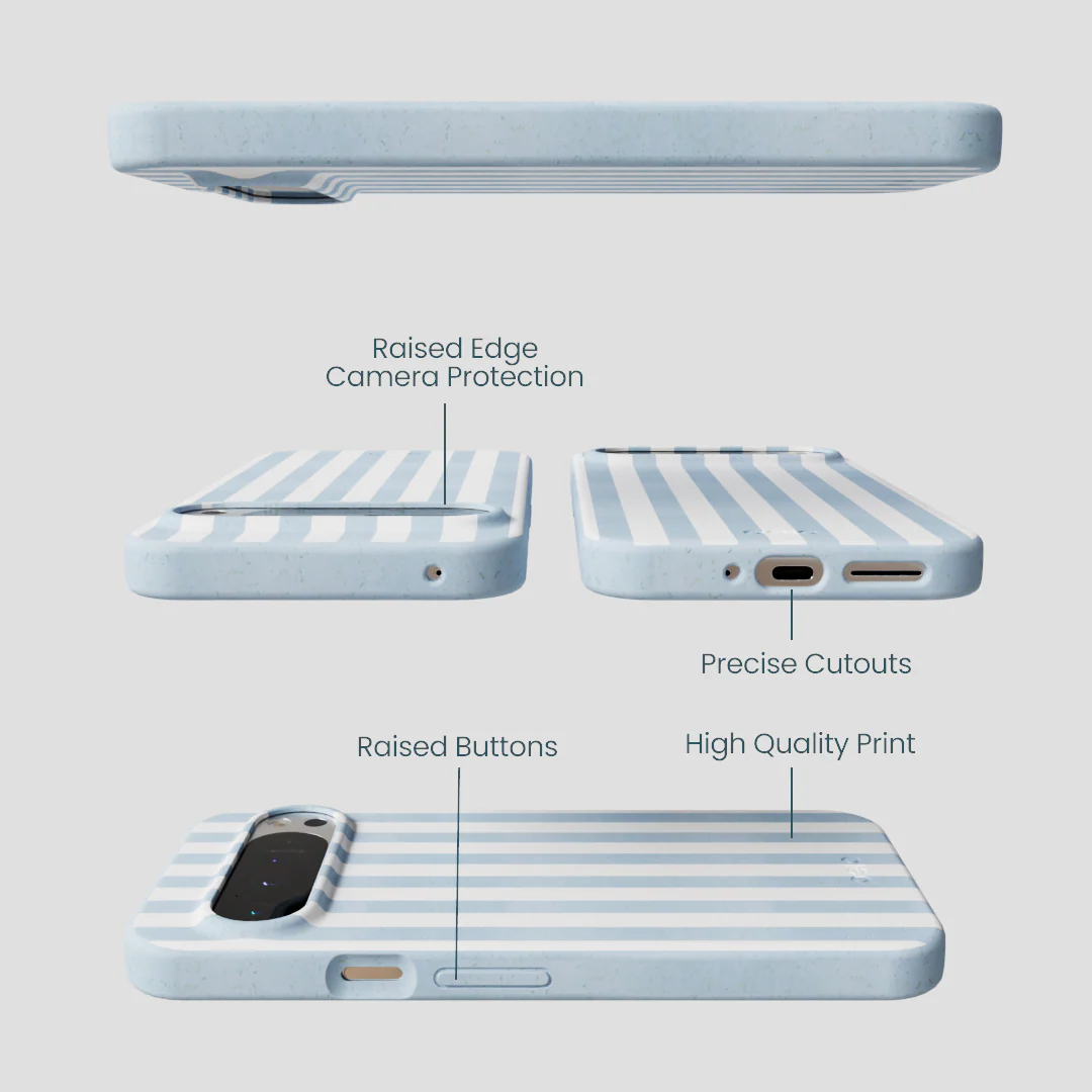Powder Blue Cloud Stripes Google Pixel 9 Pro XL Case - Image 3