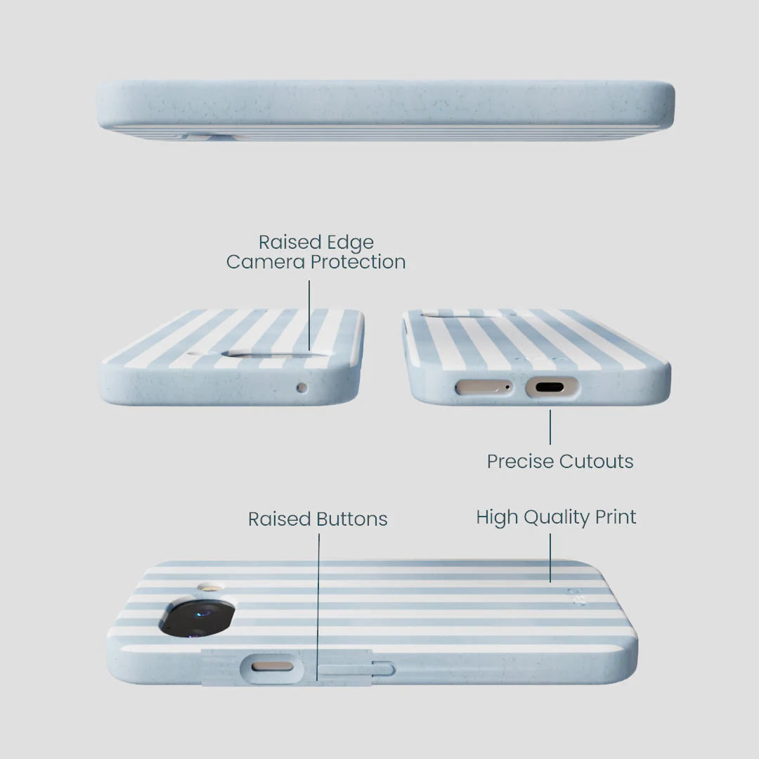 Powder Blue Cloud Stripes Google Pixel 9a Case - Image 3