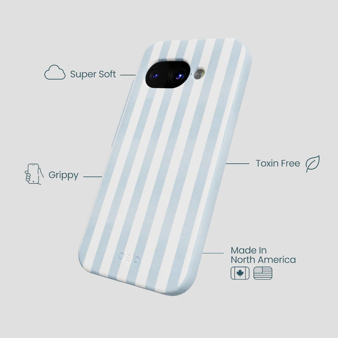 Powder Blue Cloud Stripes Google Pixel 9a Case - Image 4