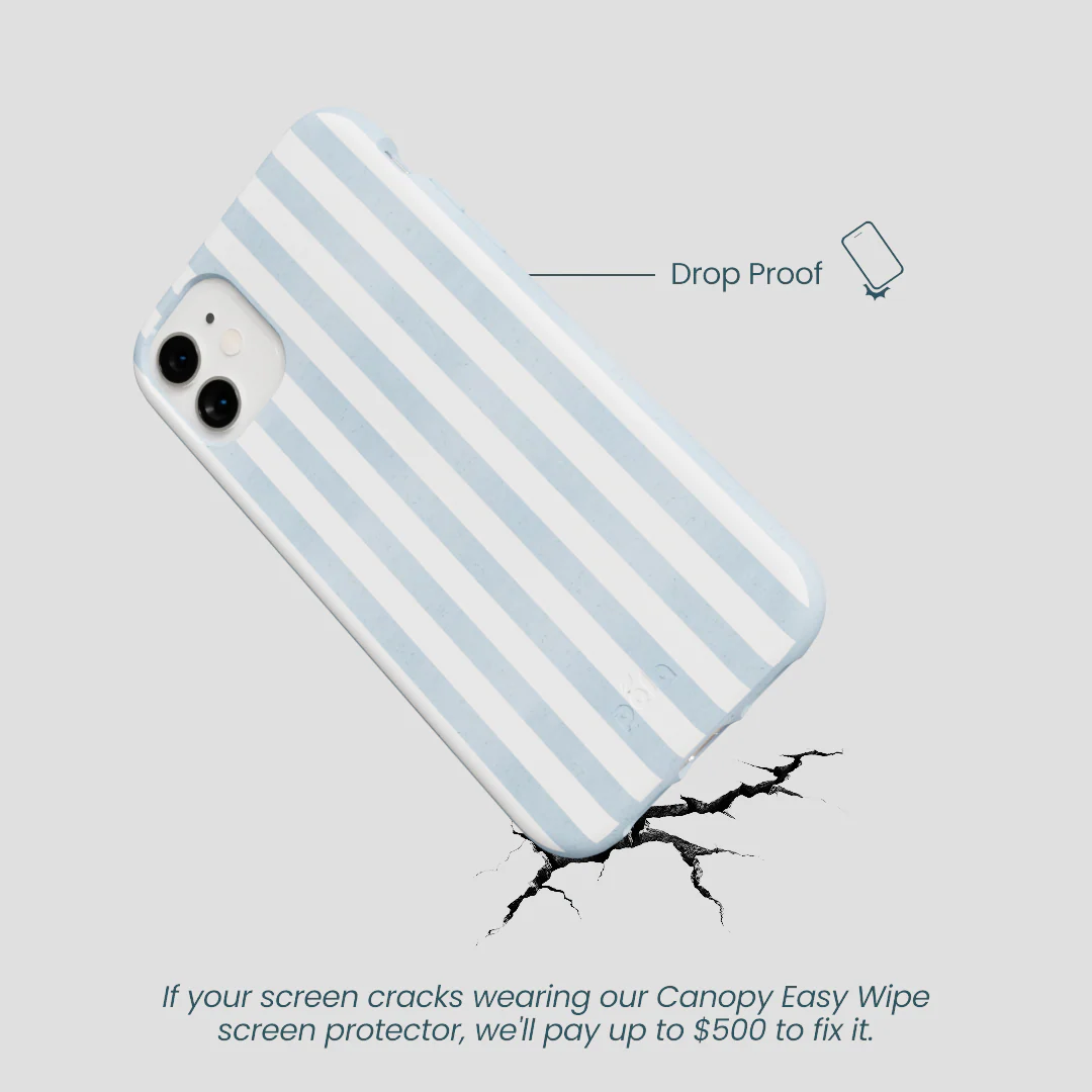 Powder Blue Cloud Stripes iPhone 11 Case - Image 5