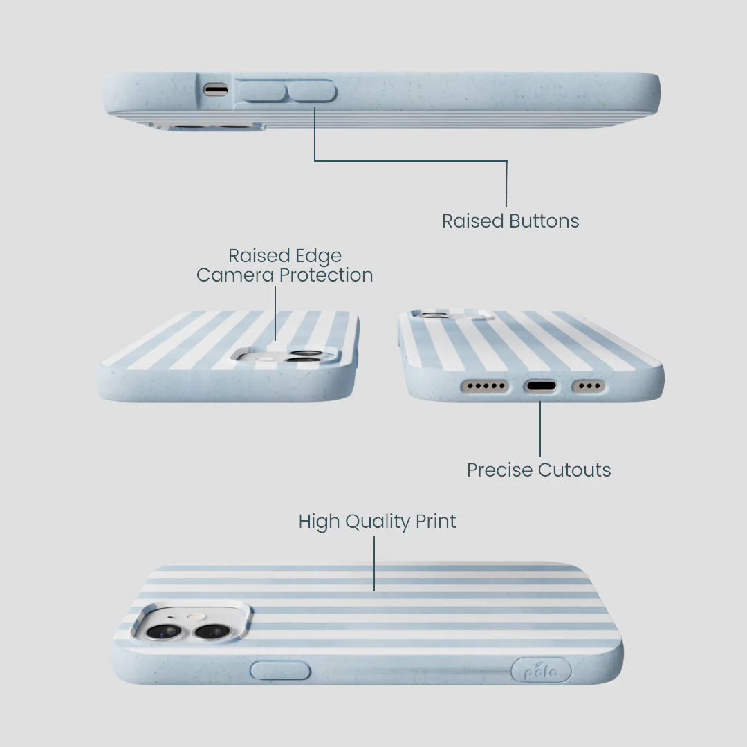 Powder Blue Cloud Stripes iPhone 12/ iPhone 12 Pro Case - Image 3