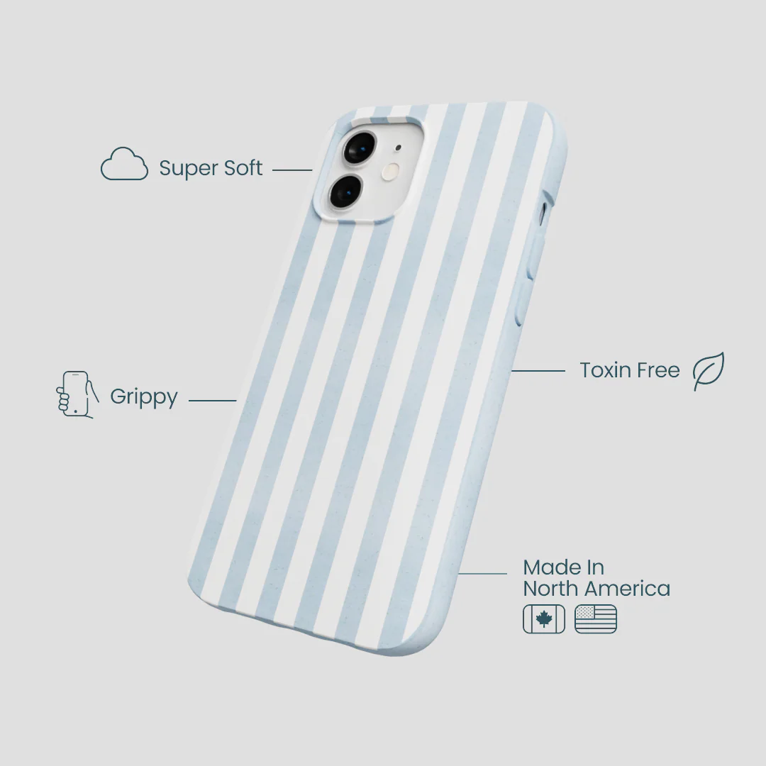 Powder Blue Cloud Stripes iPhone 12/ iPhone 12 Pro Case - Image 4