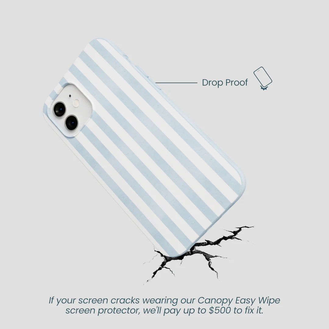 Powder Blue Cloud Stripes iPhone 12/ iPhone 12 Pro Case - Image 5