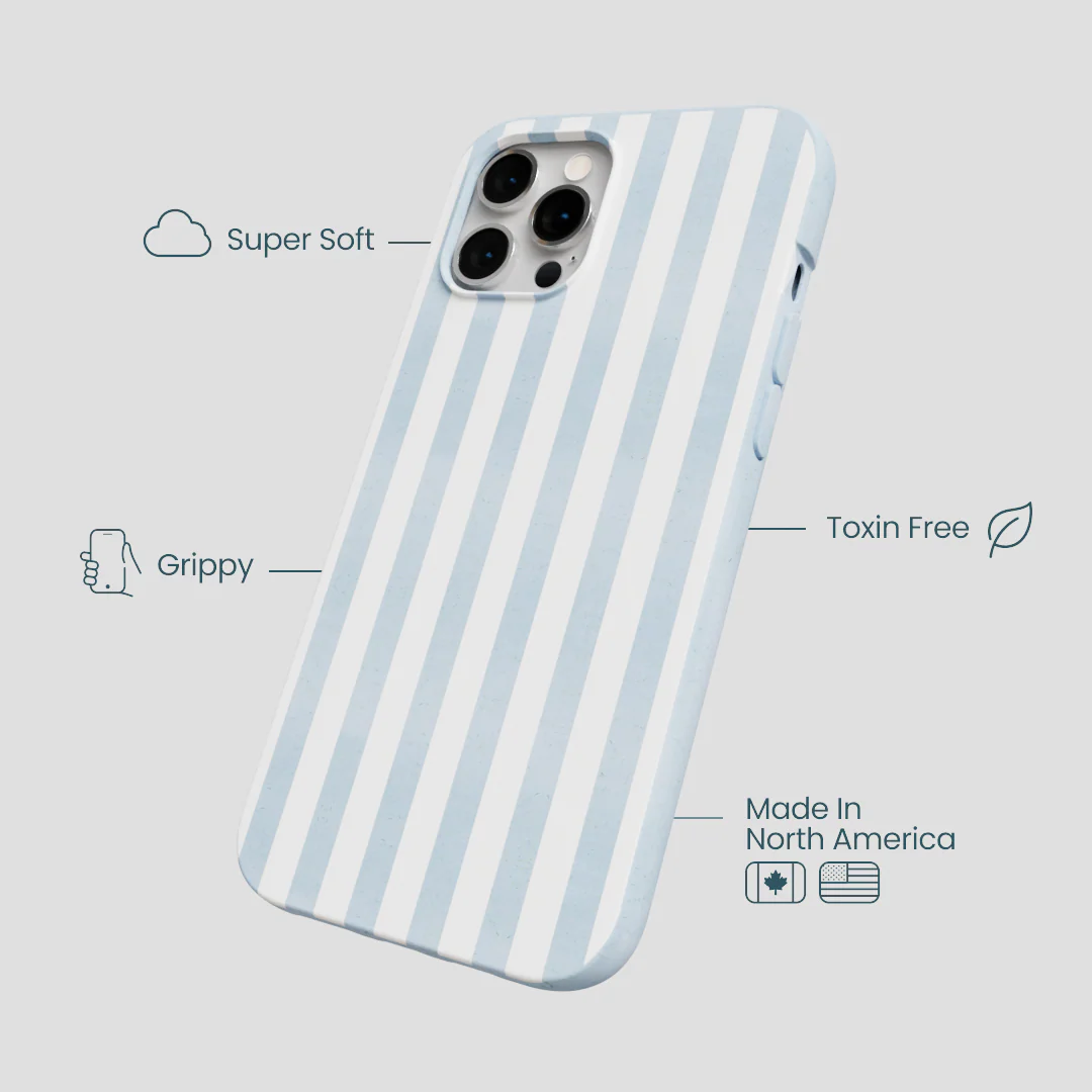 Powder Blue Cloud Stripes iPhone 12 Pro Max Case - Image 4