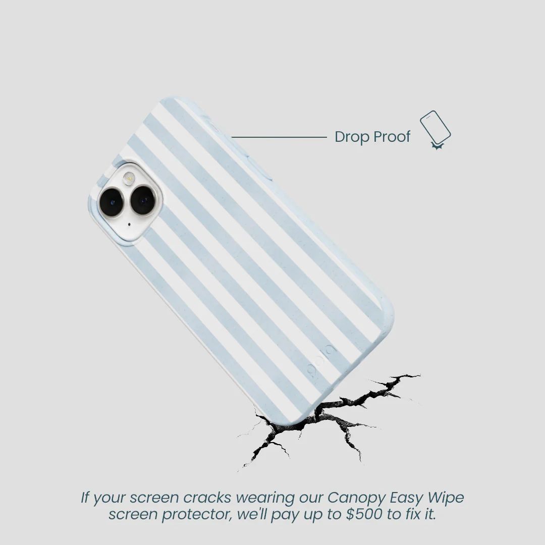 Powder Blue Cloud Stripes iPhone 13 Mini Case - Image 5