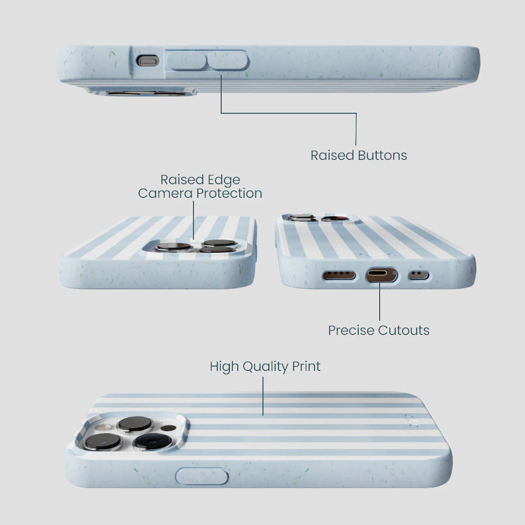 Powder Blue Cloud Stripes iPhone 13 Pro Max Case - Image 3