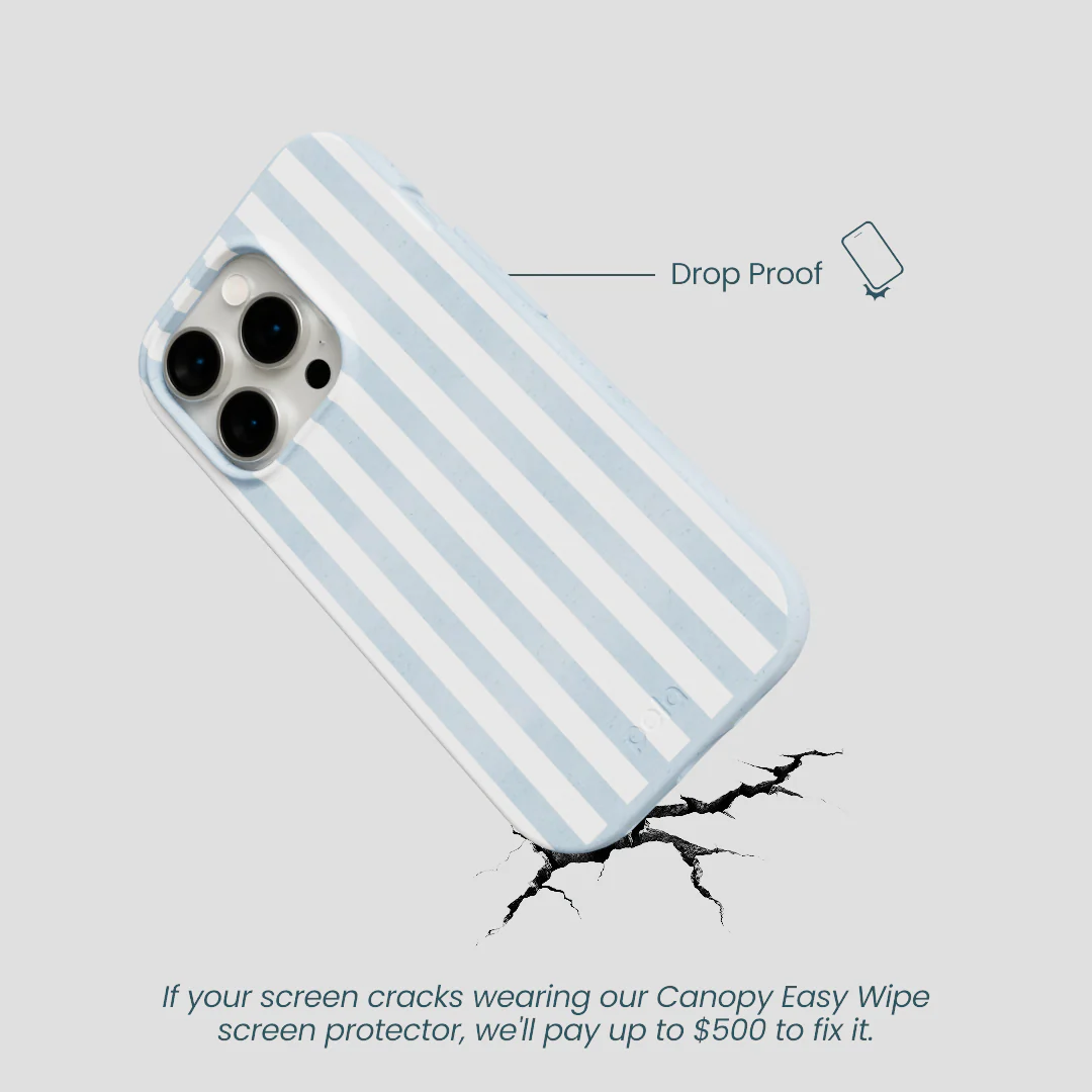Powder Blue Cloud Stripes iPhone 14 Pro Case - Image 5