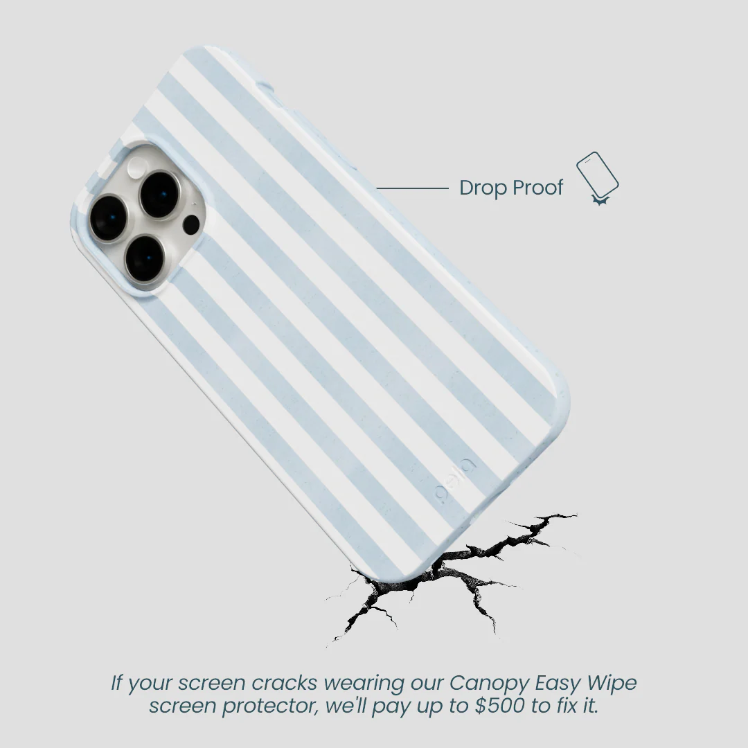 Powder Blue Cloud Stripes iPhone 14 Pro Max Case - Image 5