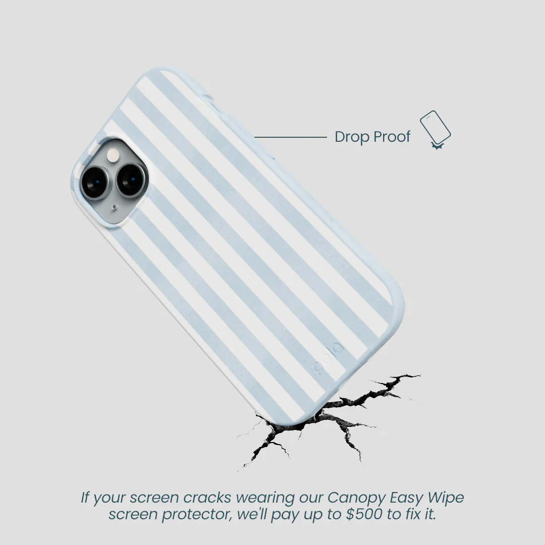 Powder Blue Cloud Stripes iPhone 15 Case - Image 5