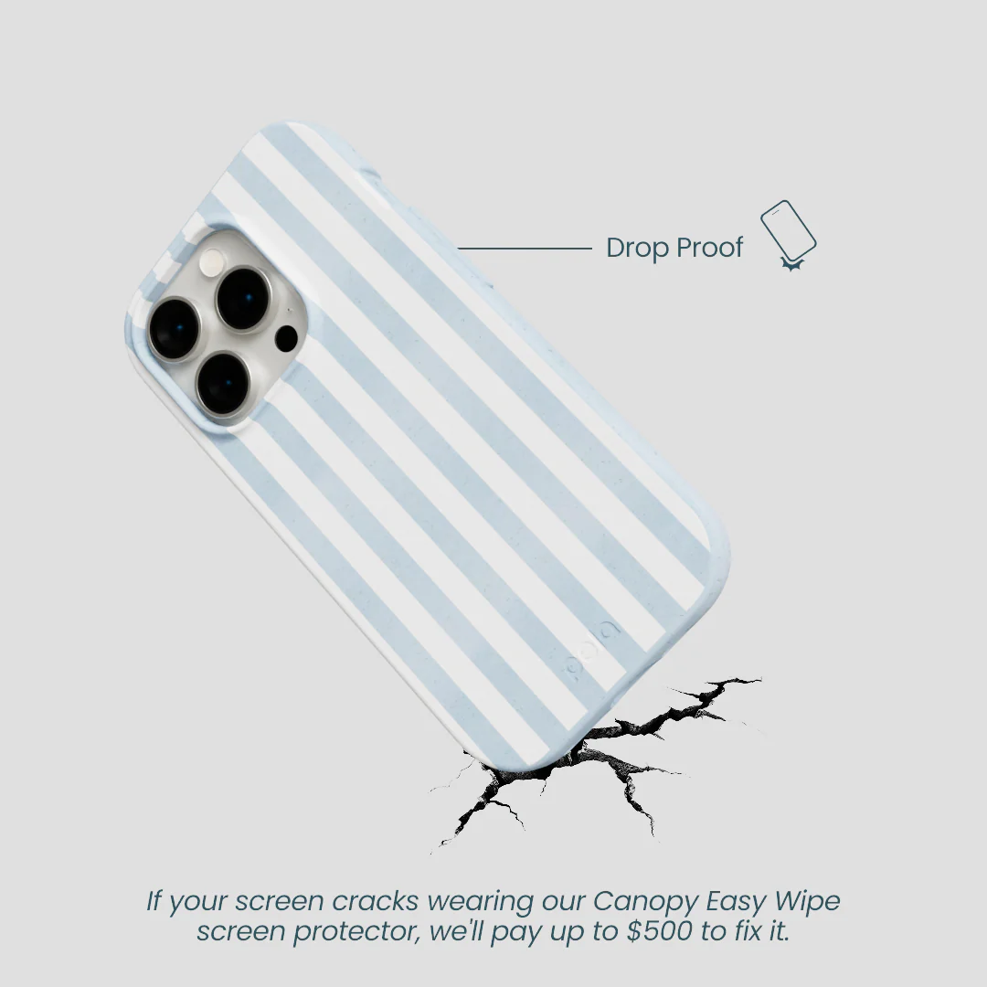 Powder Blue Cloud Stripes iPhone 15 Pro Case - Image 5