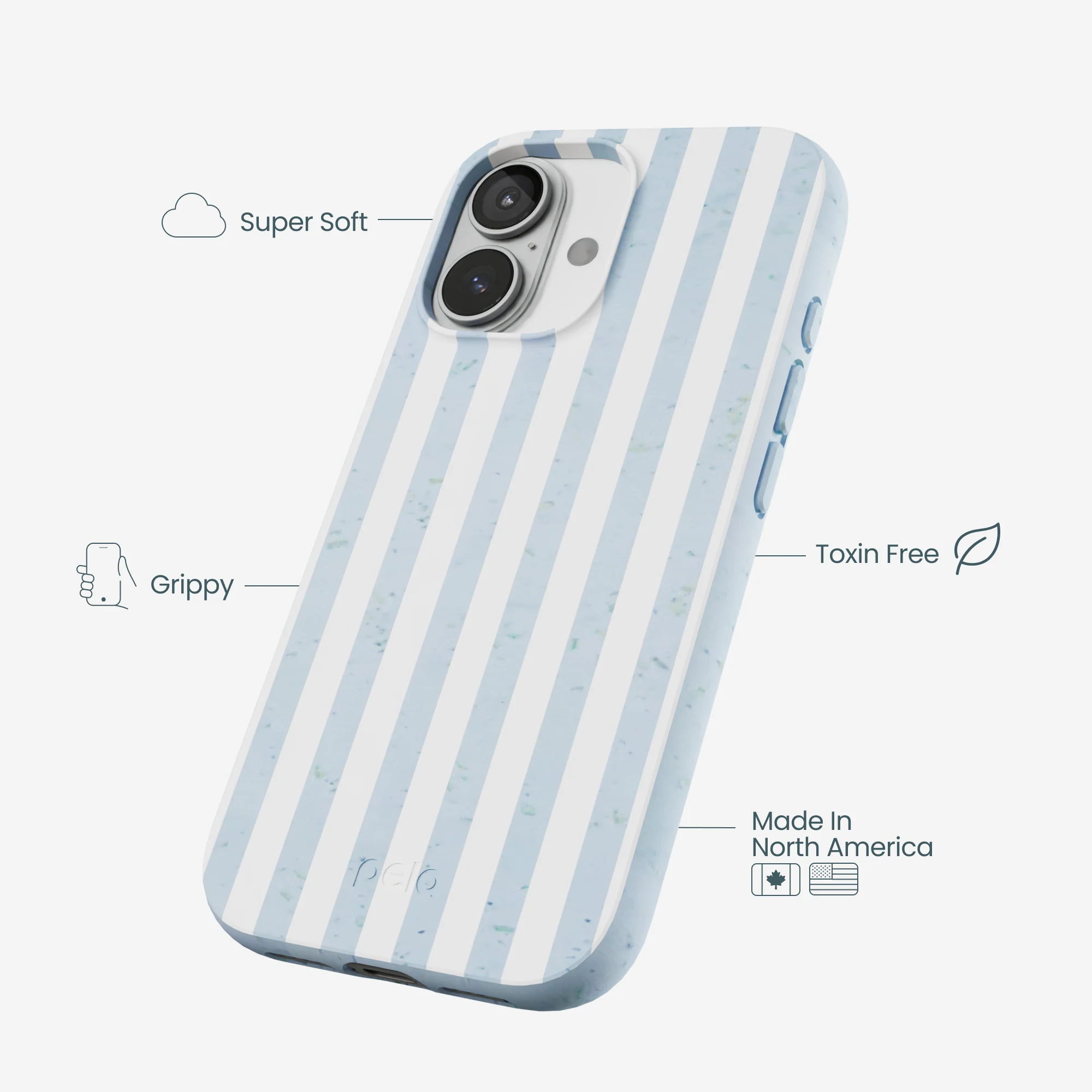 Powder Blue Cloud Stripes iPhone 17 Case - Image 4