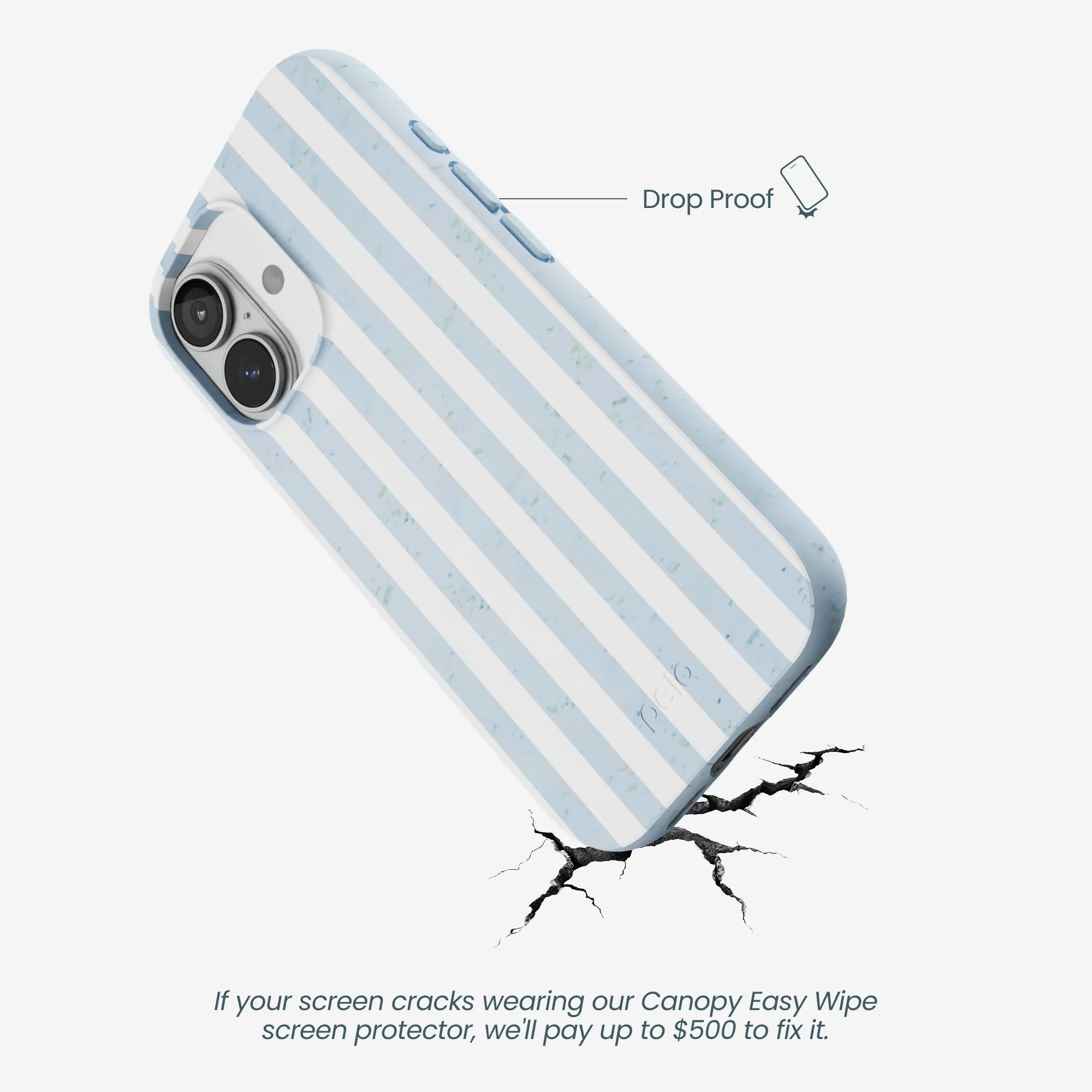 Powder Blue Cloud Stripes iPhone 17 Case - Image 5