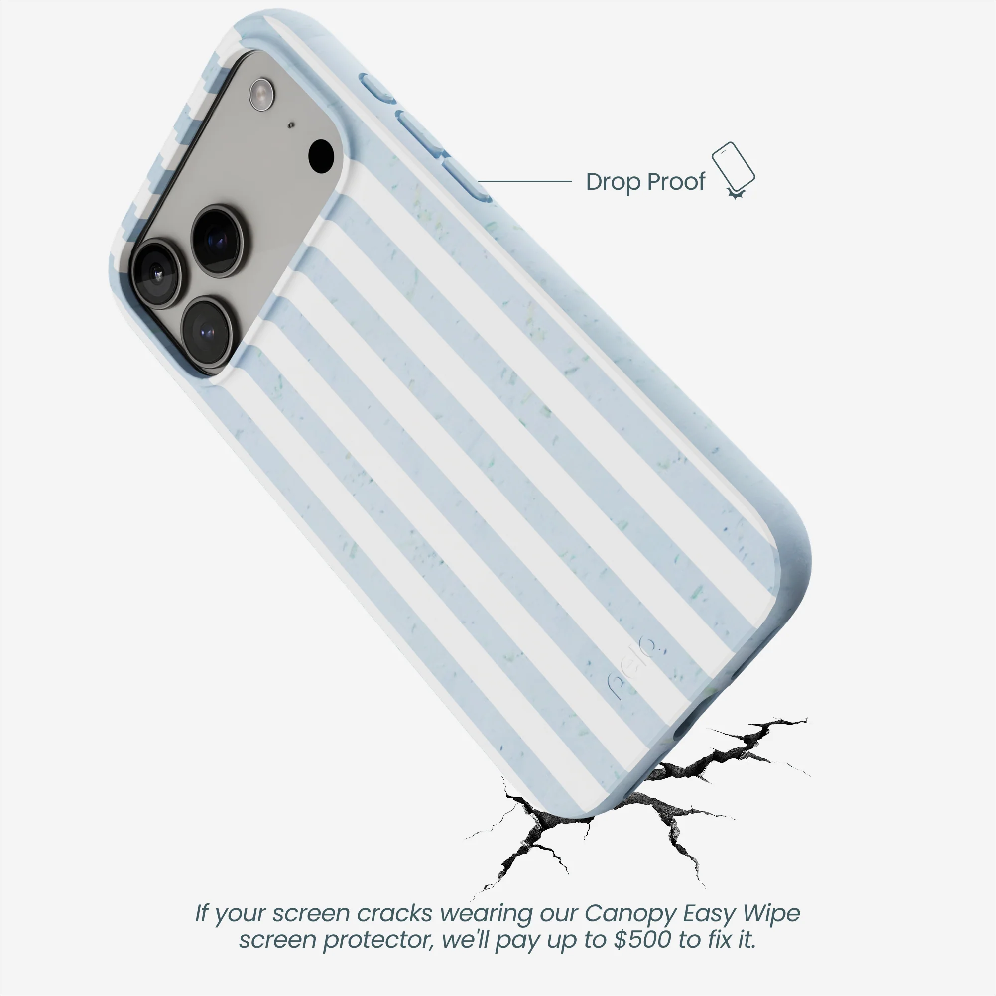 Powder Blue Cloud Stripes iPhone 17 Pro Max Case - Image 5