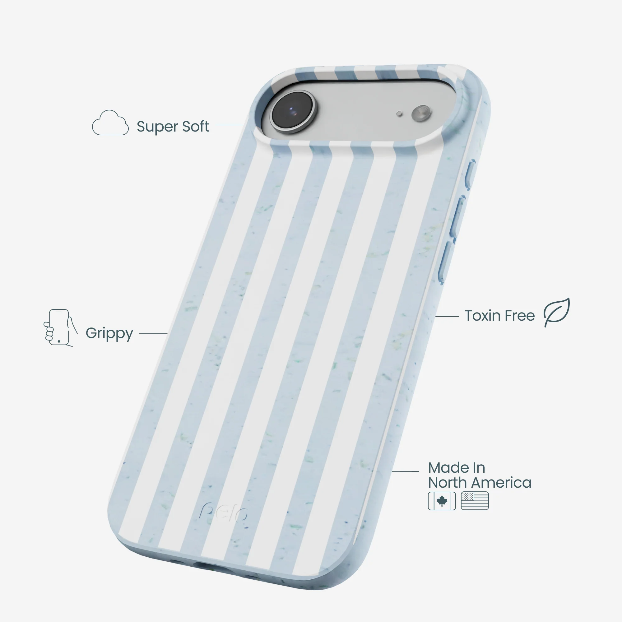 Powder Blue Cloud Stripes iPhone Air Case - Image 4