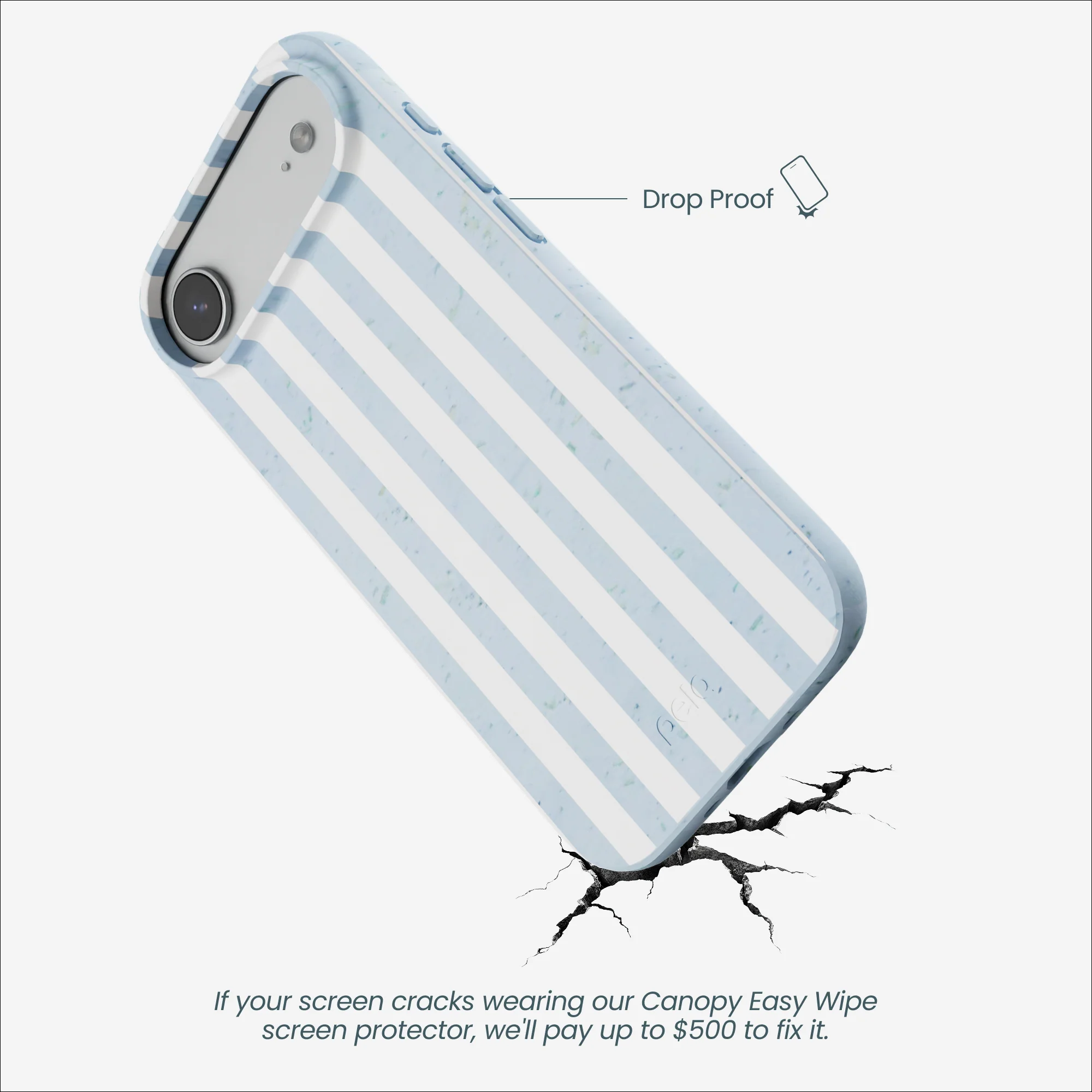 Powder Blue Cloud Stripes iPhone Air Case - Image 5