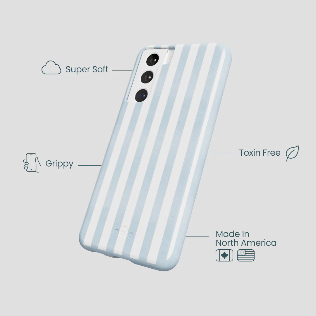 Powder Blue Cloud Stripes Samsung Galaxy S21 Case - Image 4