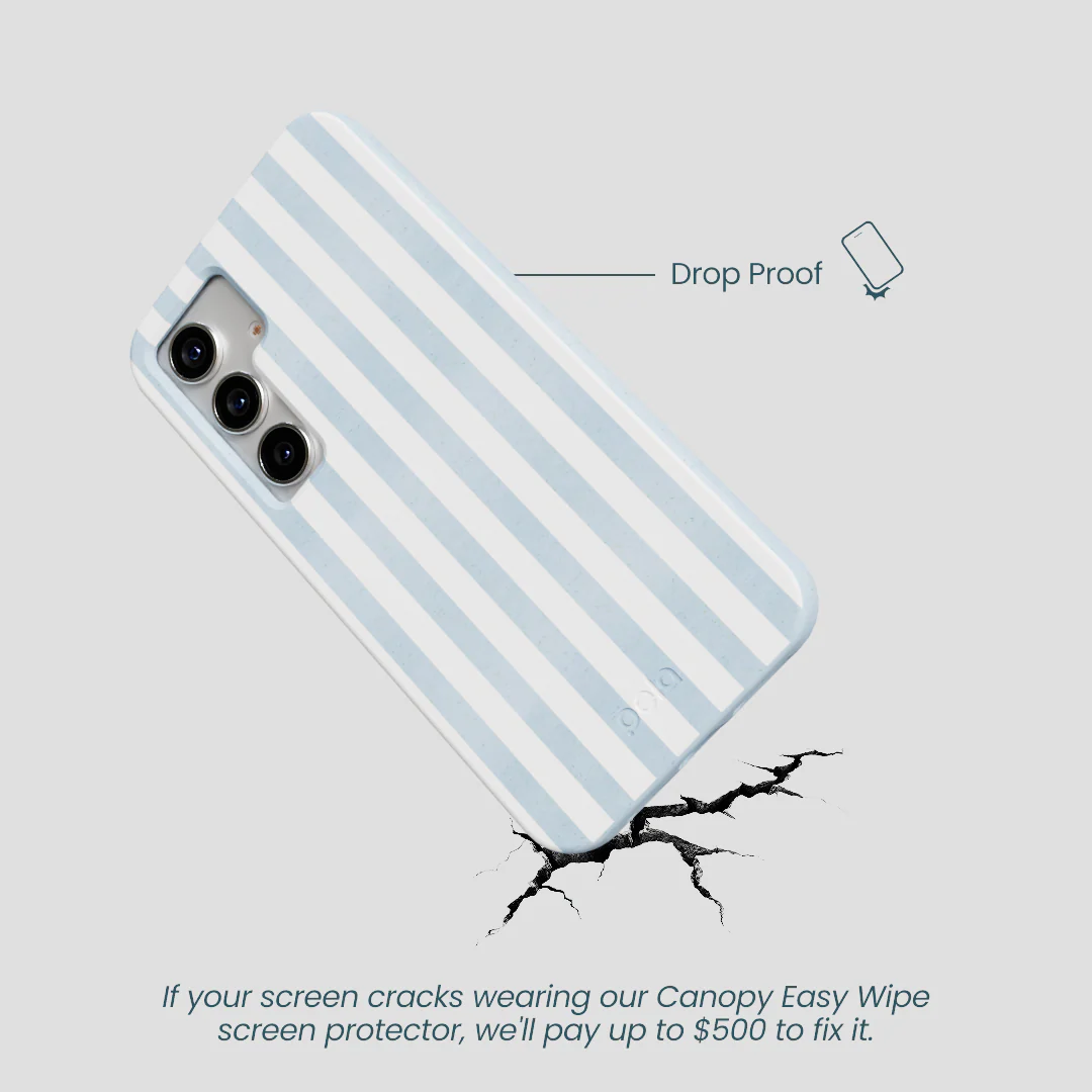 Powder Blue Cloud Stripes Samsung Galaxy S25 Case - Image 5