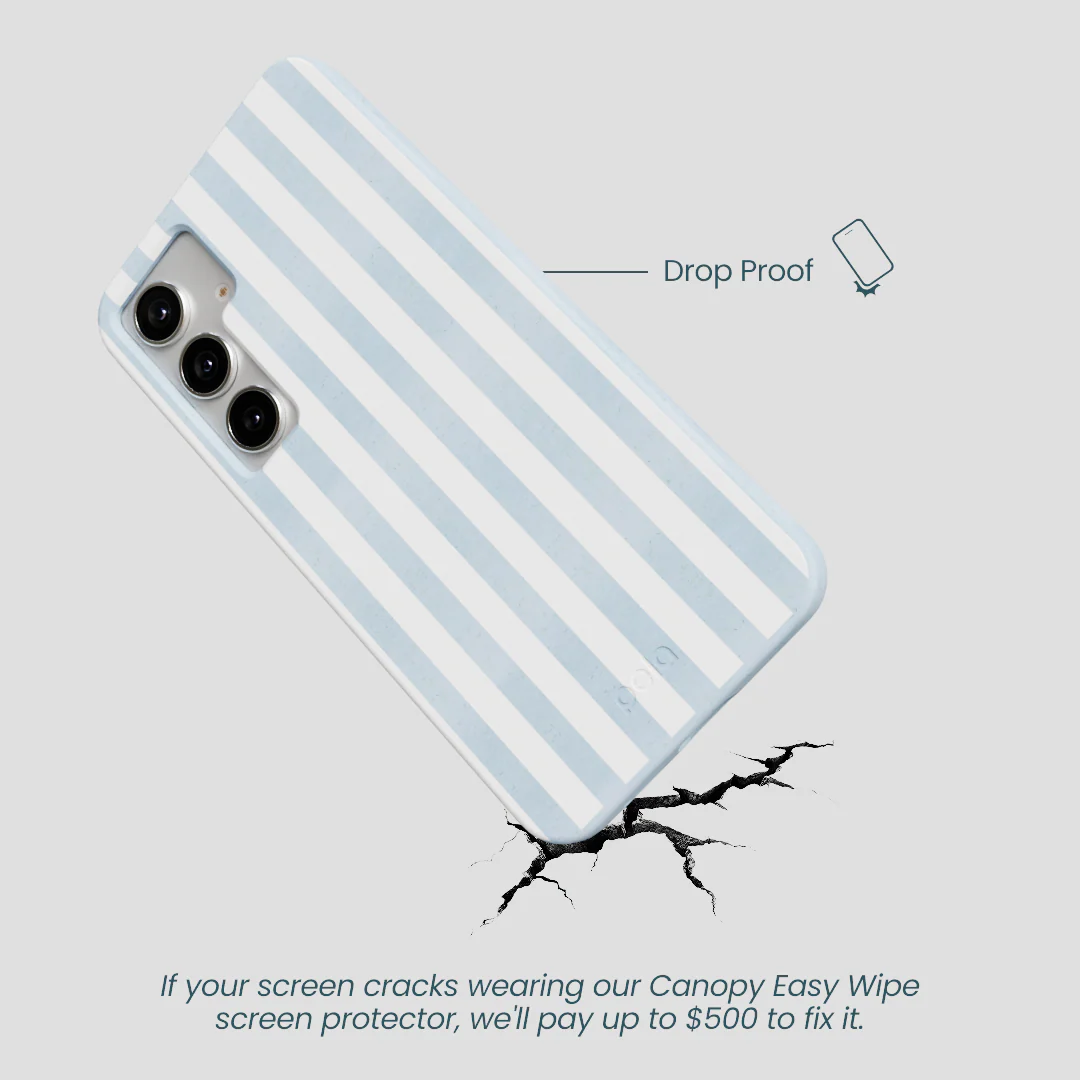 Powder Blue Cloud Stripes Samsung Galaxy S25+(Plus) Case - Image 5