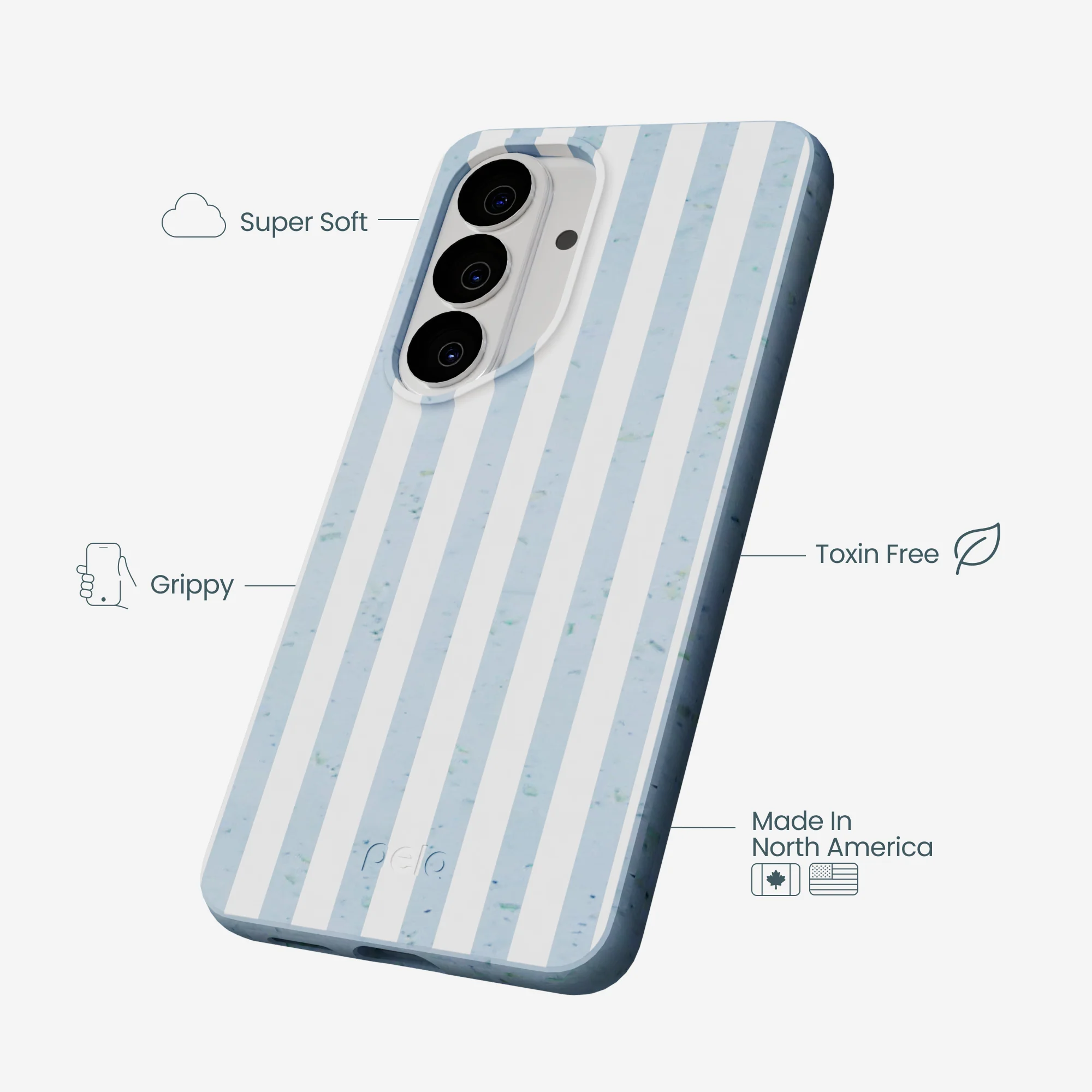 Powder Blue Cloud Stripes Samsung Galaxy S26 Case - Image 4