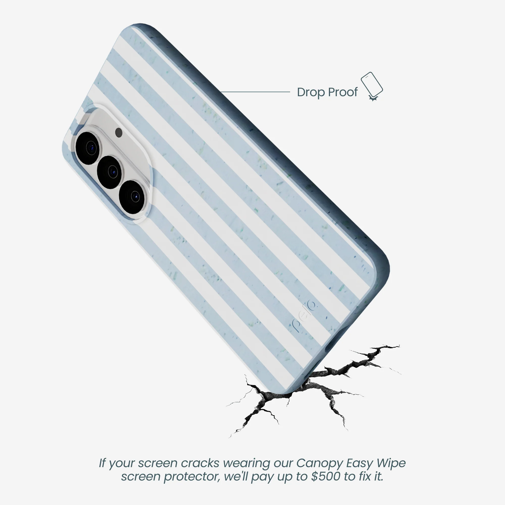 Powder Blue Cloud Stripes Samsung Galaxy S26 Case - Image 5