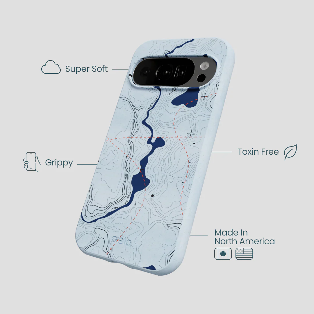 Powder Blue Contour Lines Google Pixel 10/10 Pro Case - Image 4