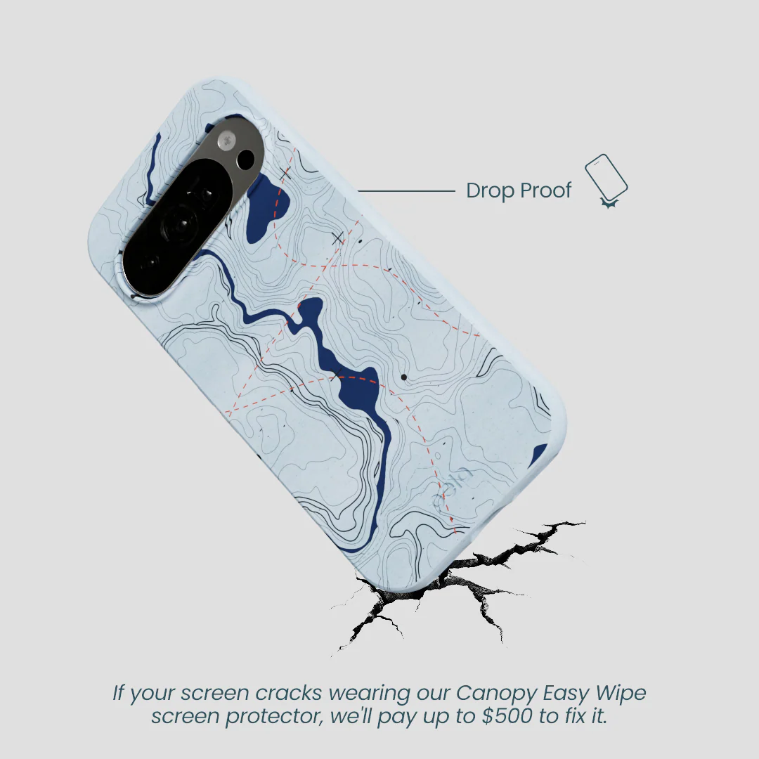 Powder Blue Contour Lines Google Pixel 10/10 Pro Case - Image 5