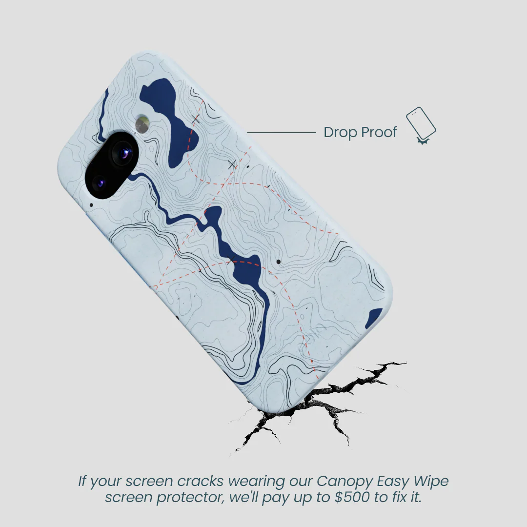 Powder Blue Contour Lines Google Pixel 9a Case - Image 4