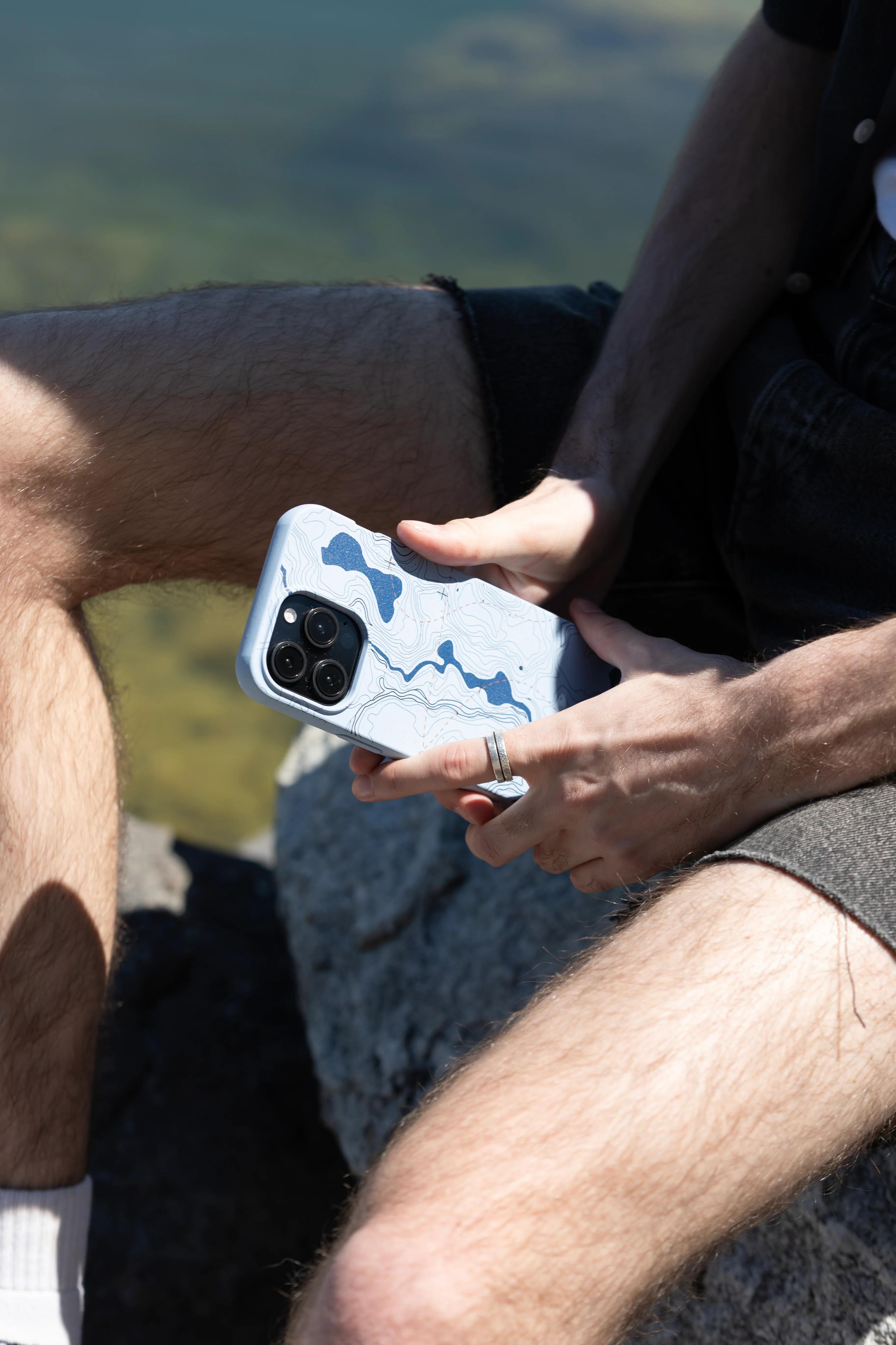 Powder Blue Contour Lines iPhone 17 Case - Image 2
