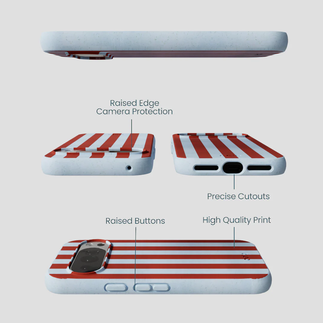 Powder Blue Copper Stripes Google Pixel 10/10 Pro Case - Image 2