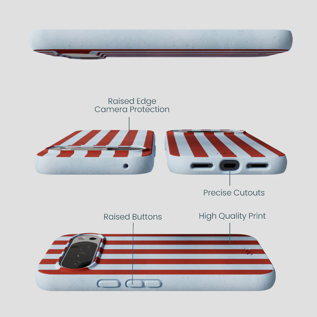 Powder Blue Copper Stripes Google Pixel 10 Pro XL Case - Image 2