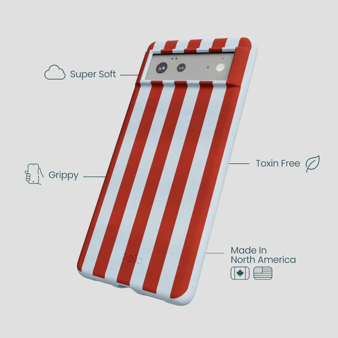 Powder Blue Copper Stripes Google Pixel 6 Case - Image 3