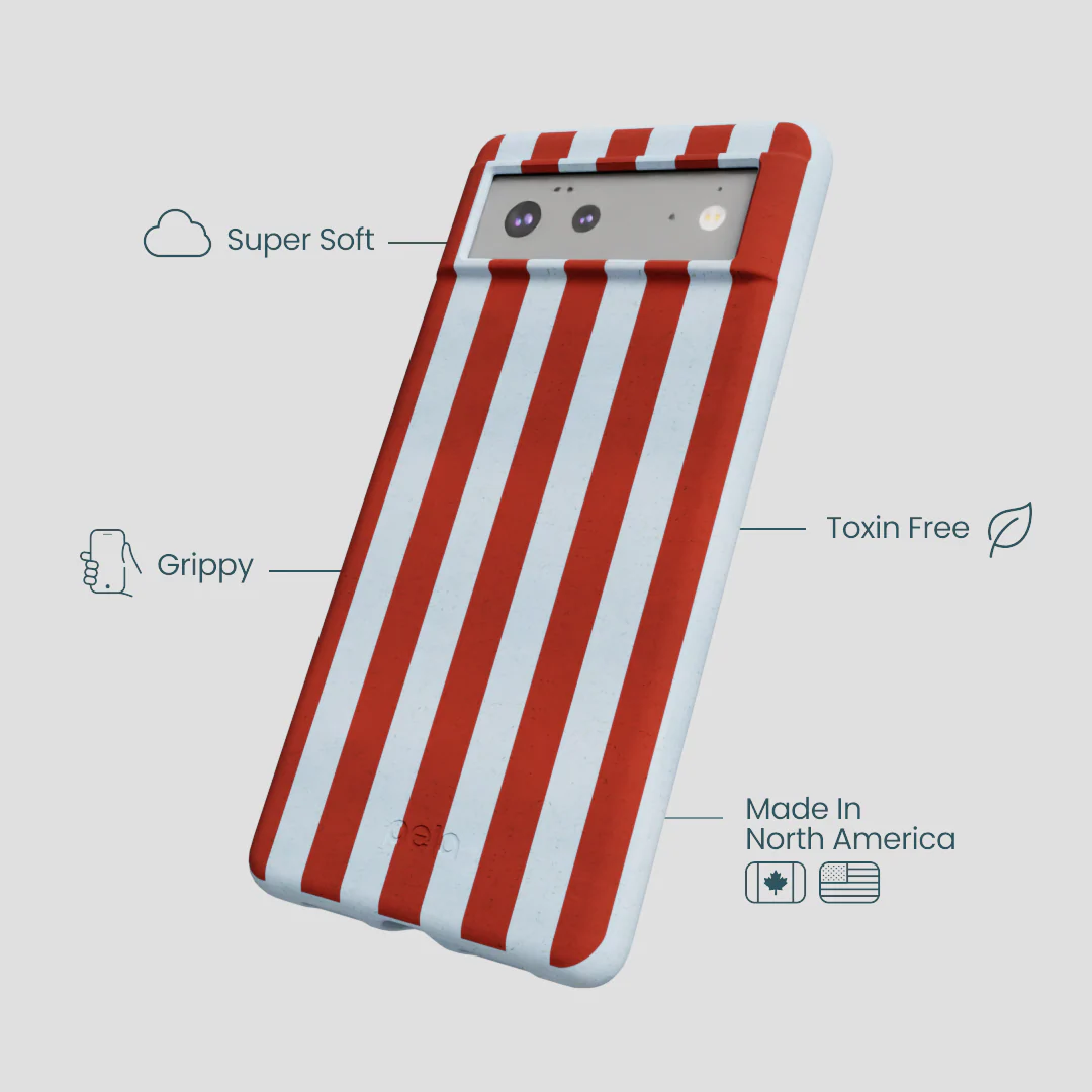 Powder Blue Copper Stripes Google Pixel 6a Case - Image 3
