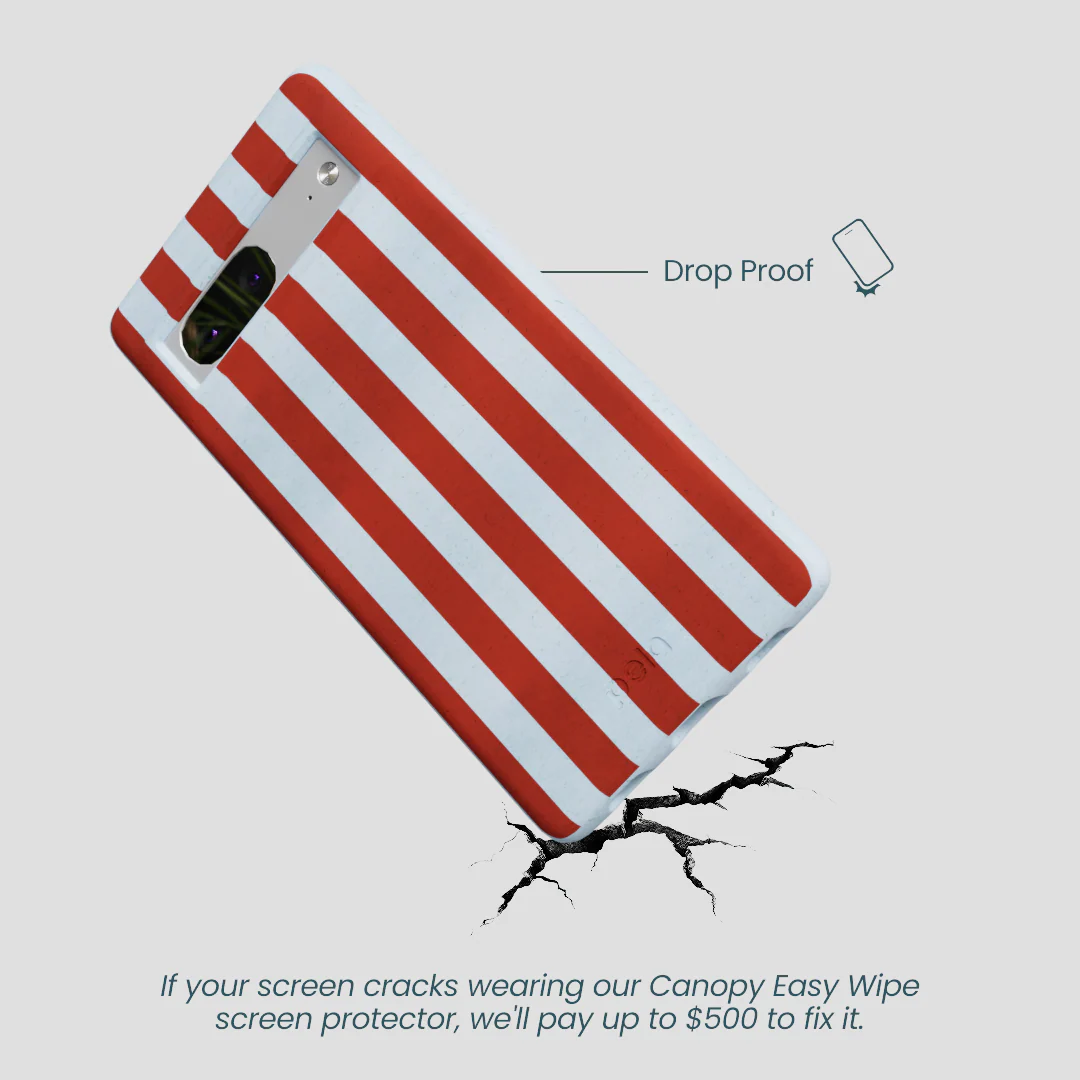 Powder Blue Copper Stripes Google Pixel 7a Case - Image 4